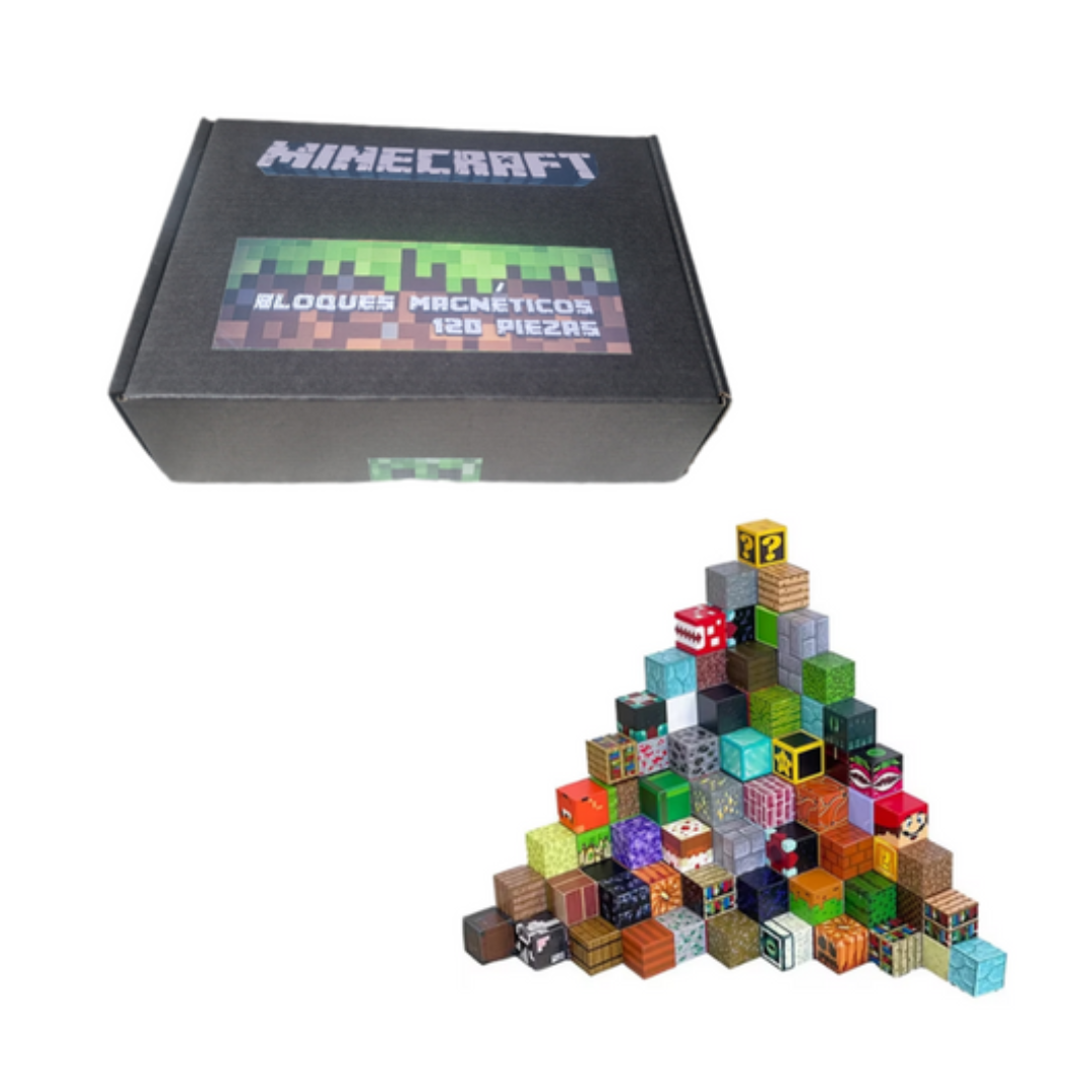 Set Cubos Bloques Magn ticos Minecraft 120 Piezas-0