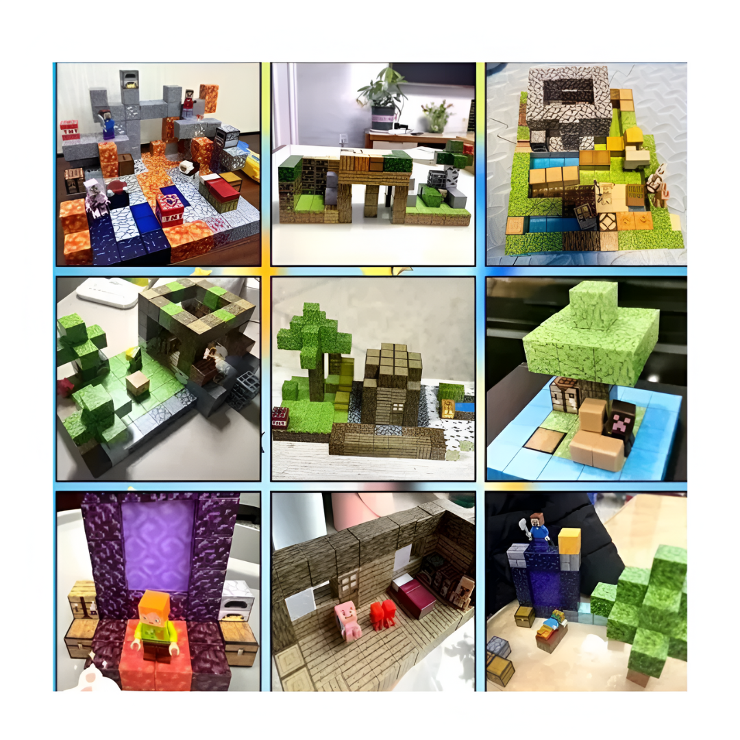 Set Cubos Bloques Magn ticos Minecraft 120 Piezas-2
