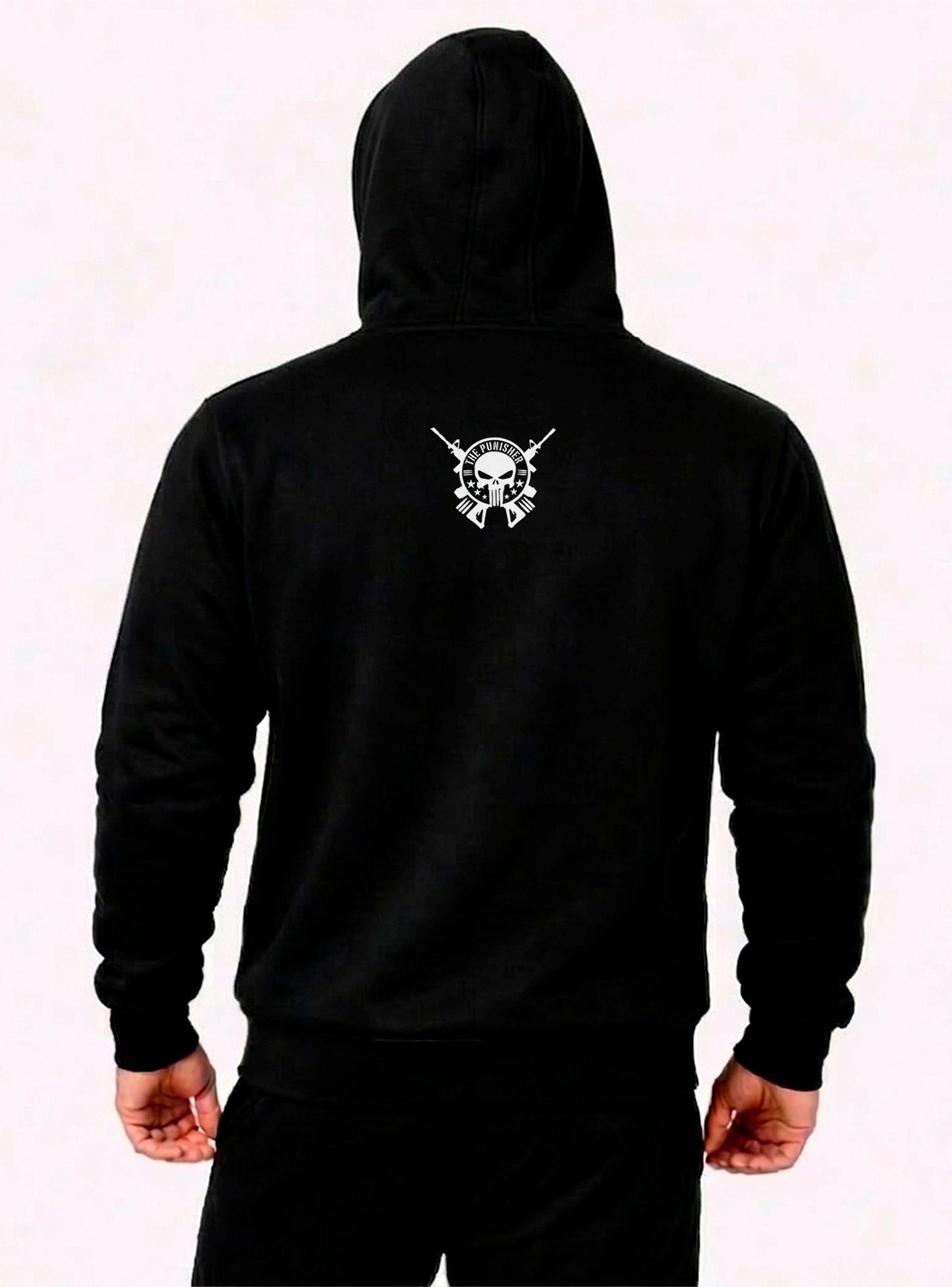 Polerón Canguro The punisher Negro-3