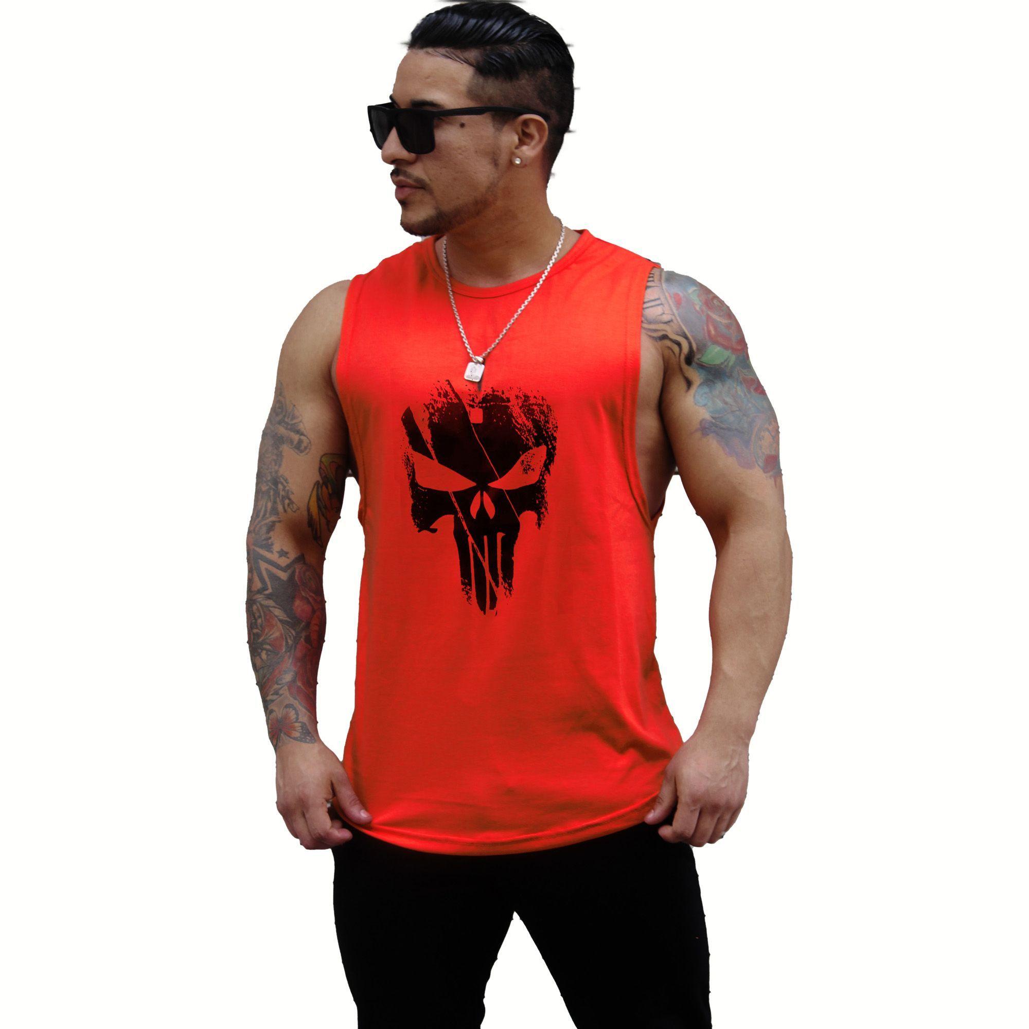 Polera Musculosa Cuello Redondo Calavera-0