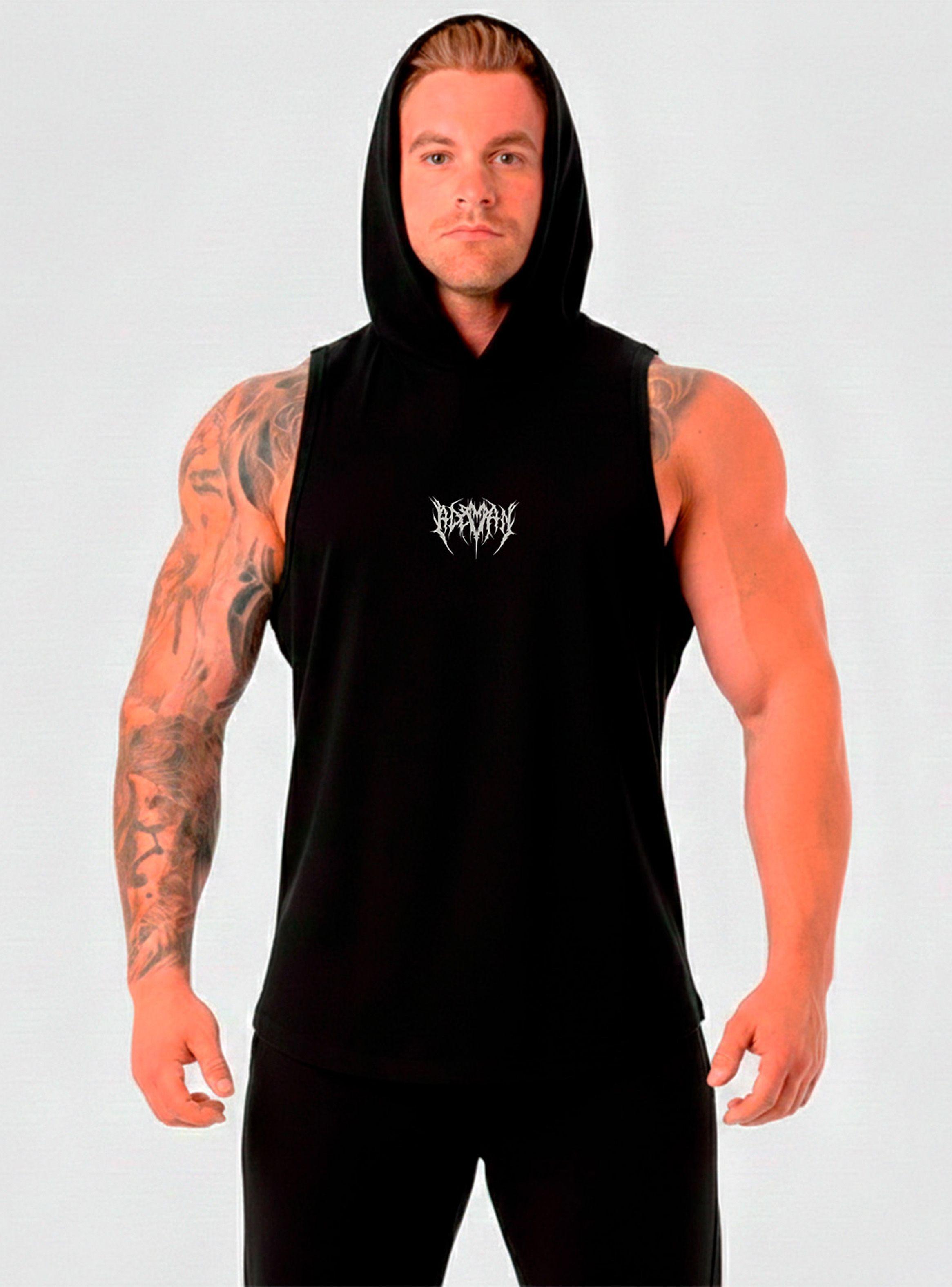 Polera Musculosa Gothic con capucha Negro-2