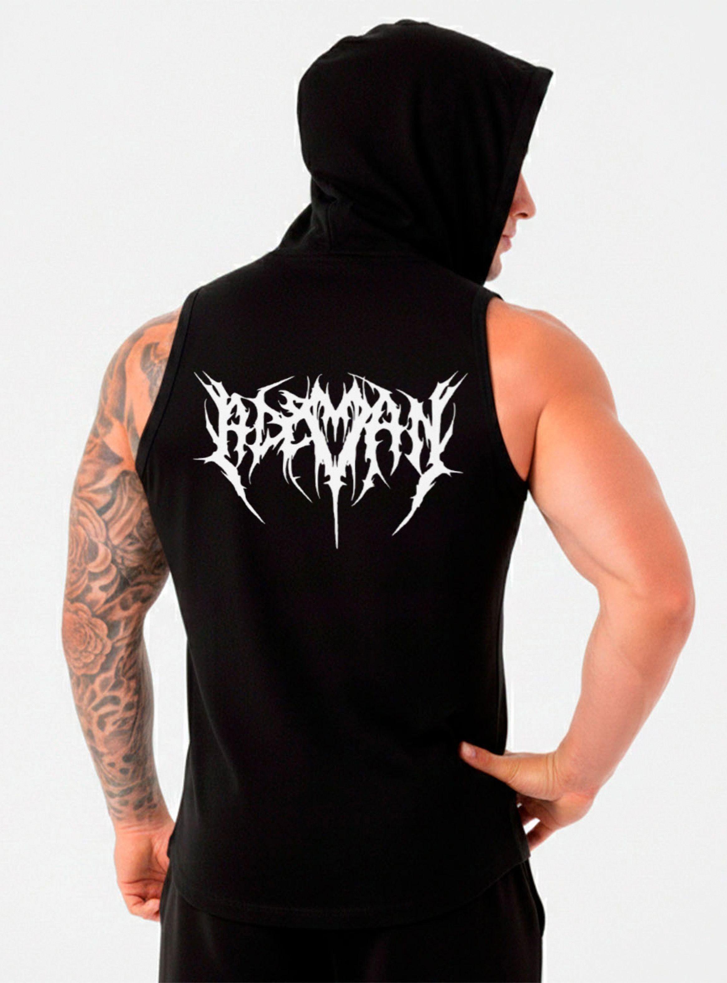 Polera Musculosa Gothic con capucha Negro-3