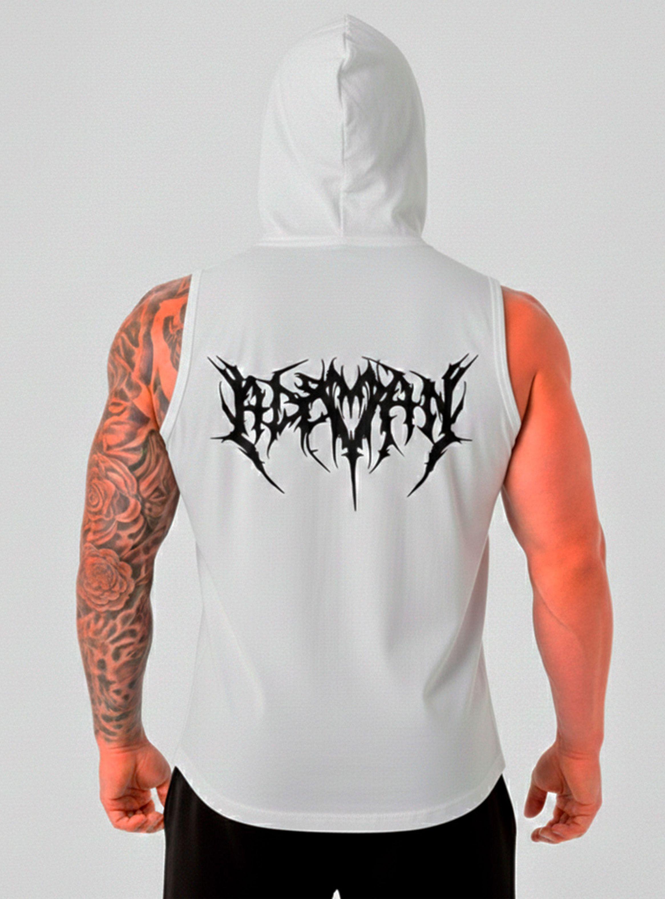 Polera Musculosa Gothic con capucha Blanco-0