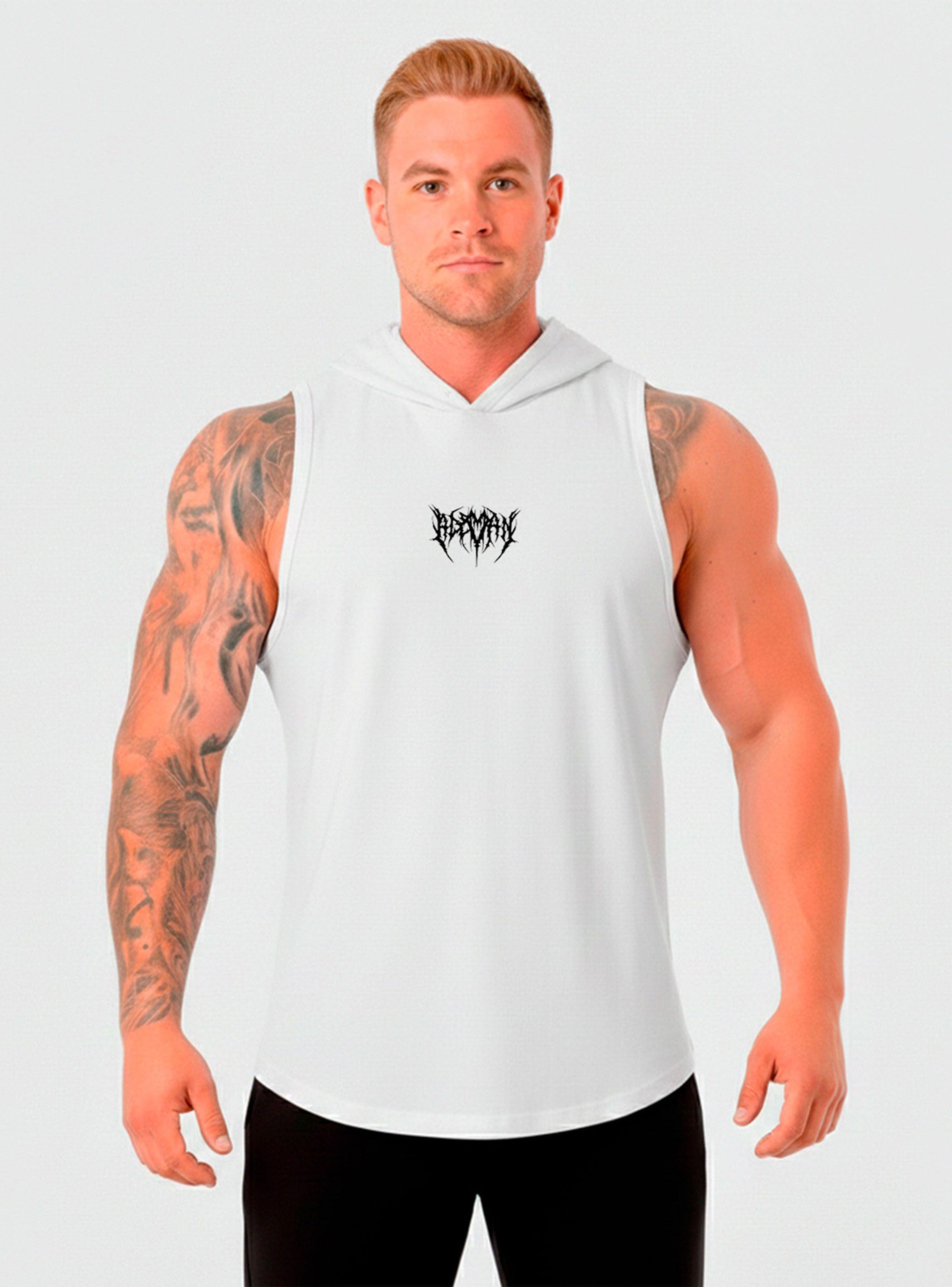 Polera Musculosa Gothic con capucha Blanco-1