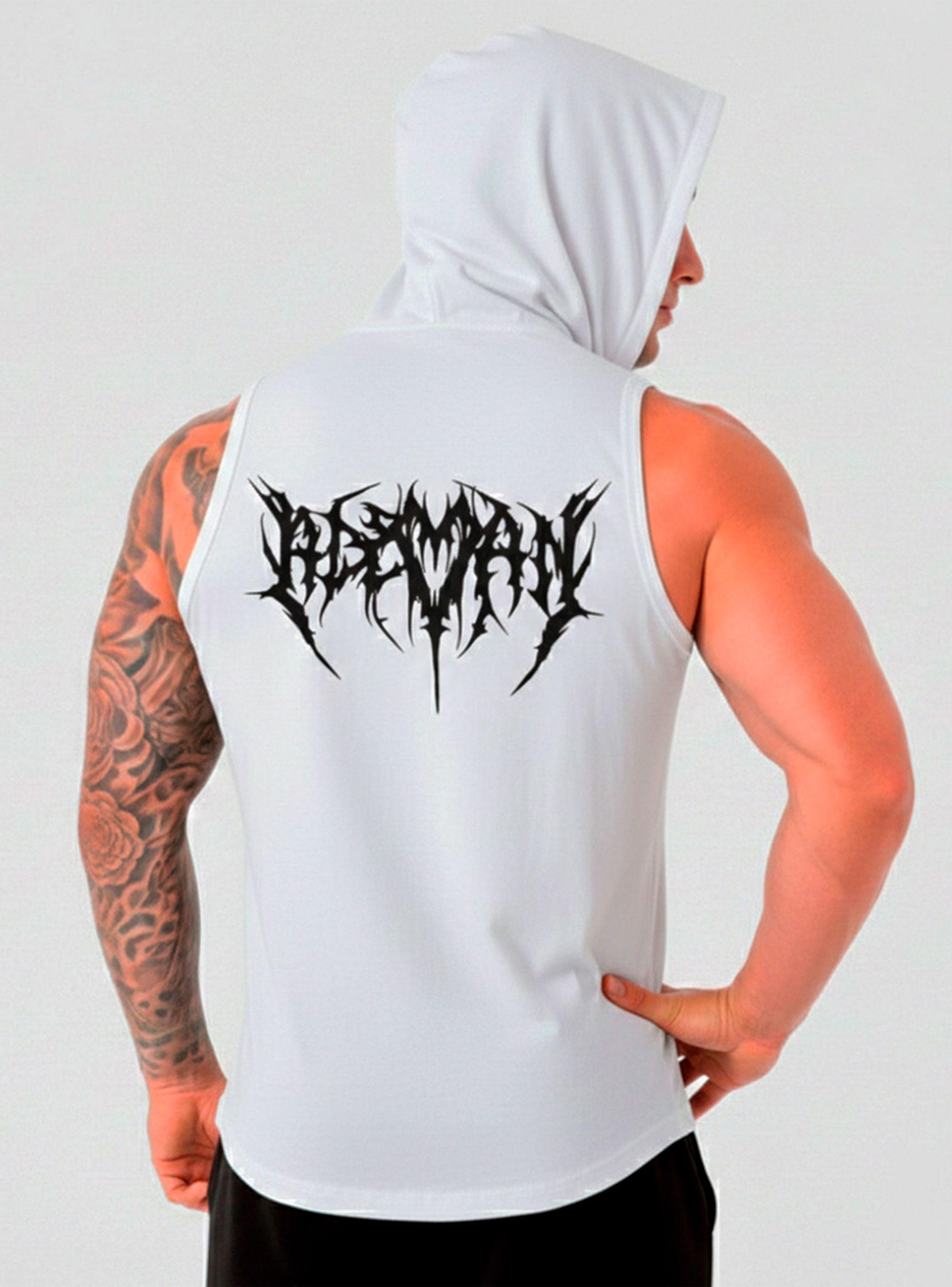 Polera Musculosa Gothic con capucha Blanco-2