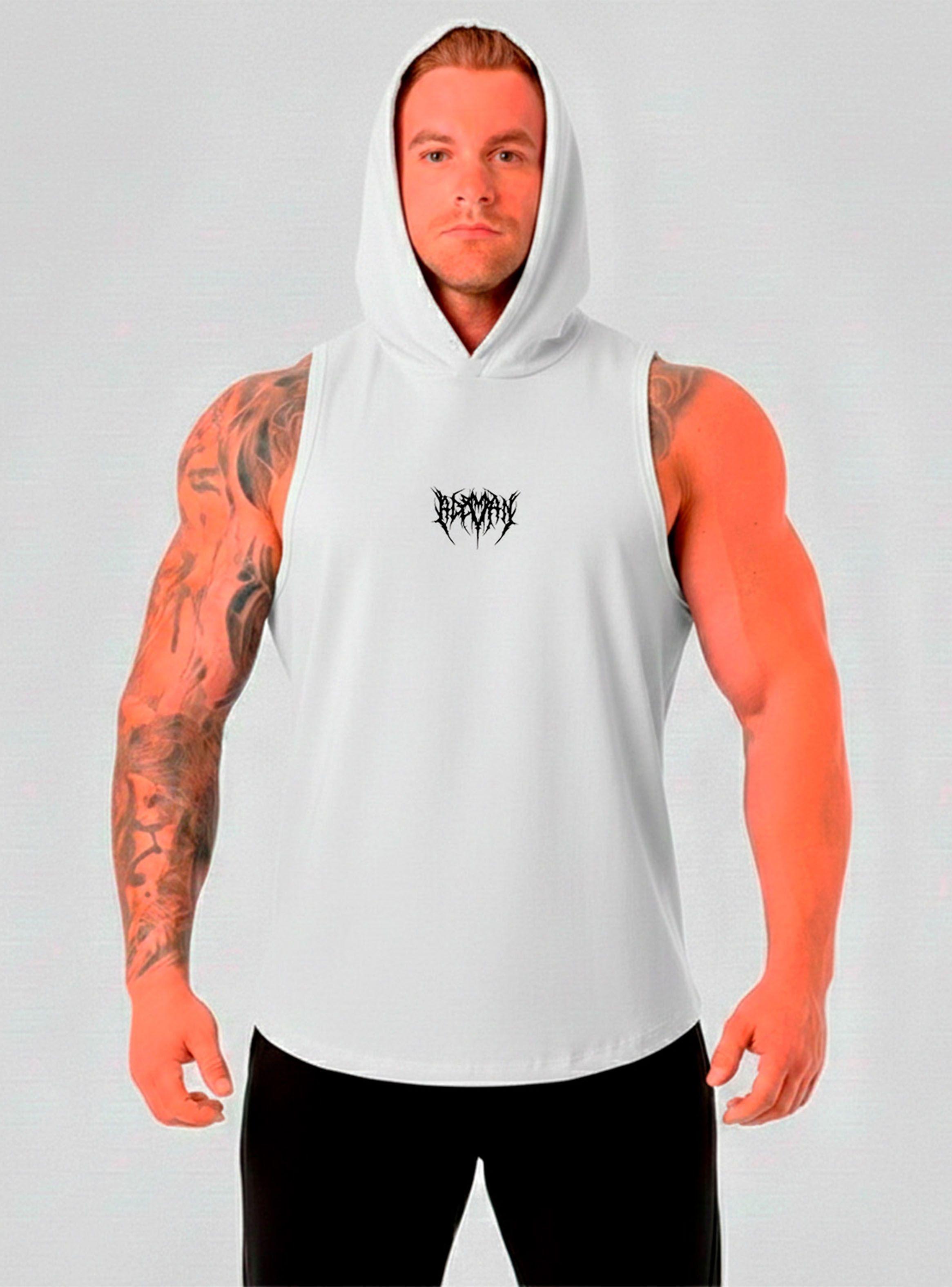 Polera Musculosa Gothic con capucha Blanco-3