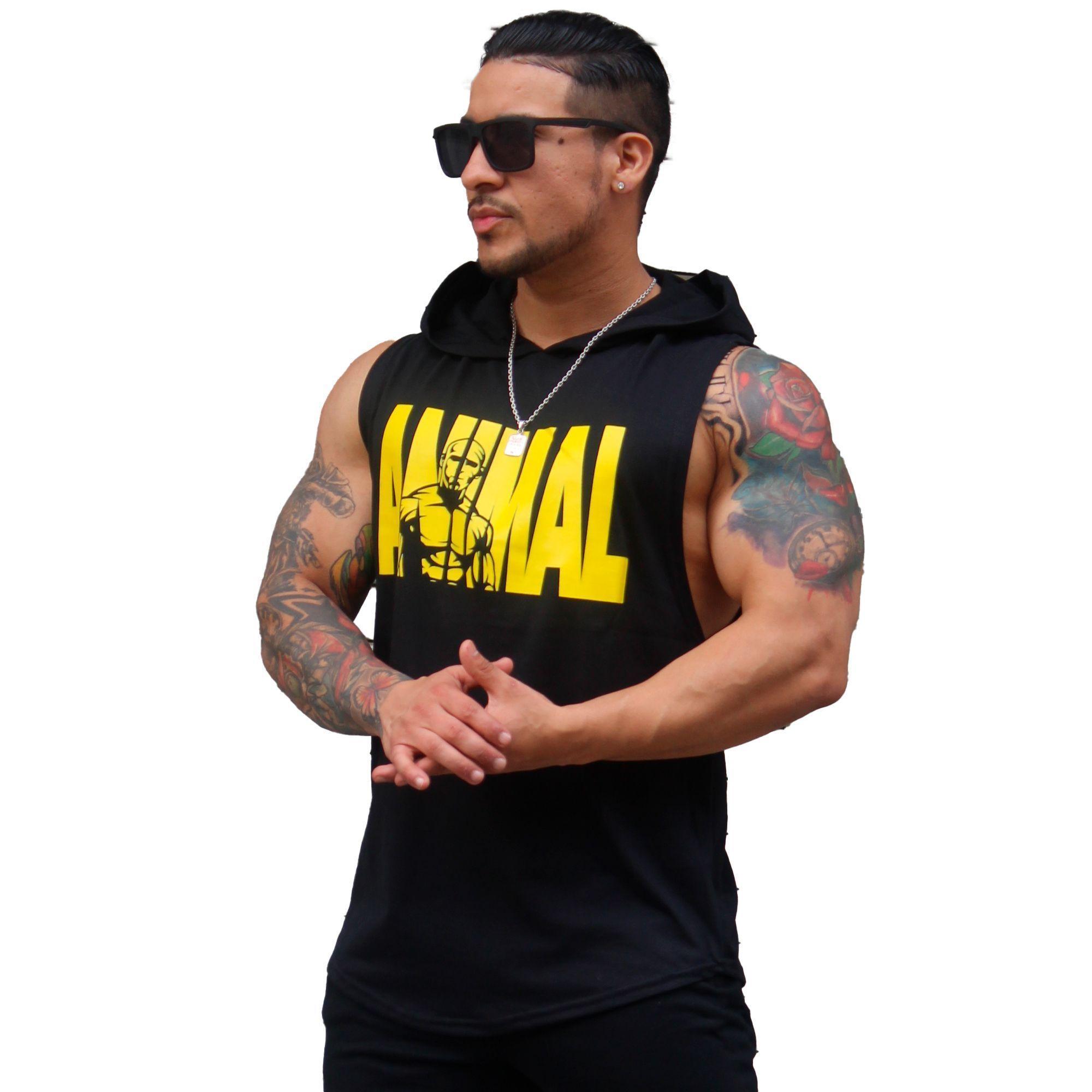 Polera Musculosa Con Capucha Animal-1