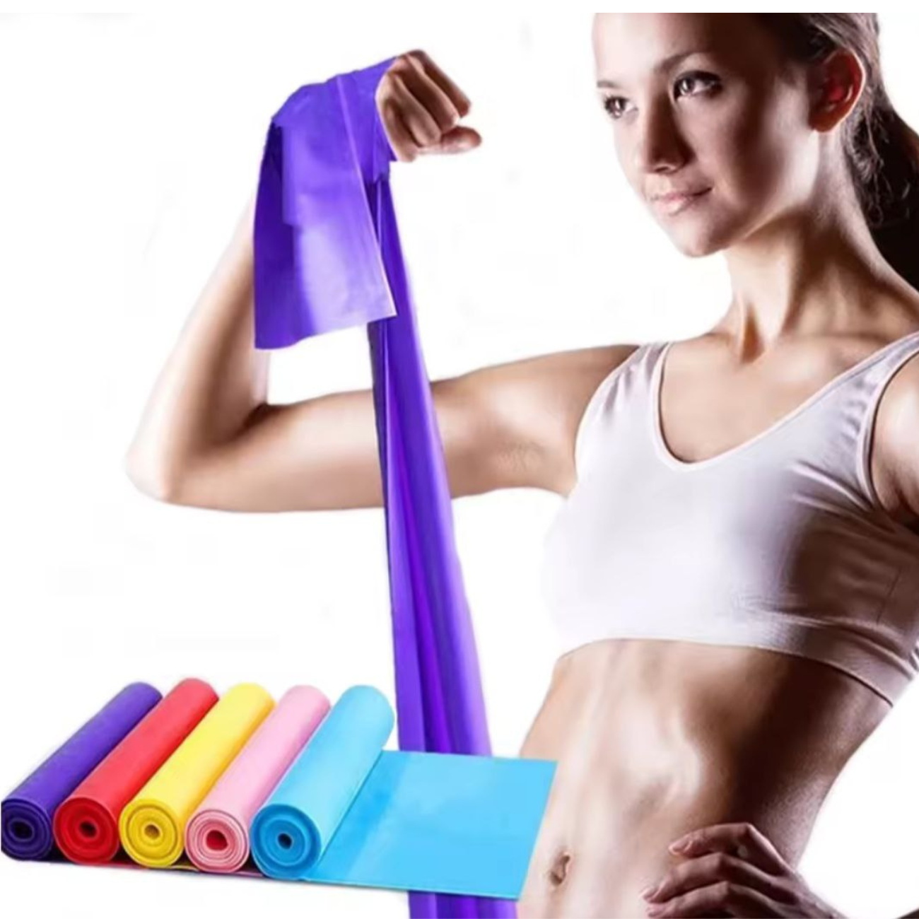 Banda Elástica Plana Tipo Tela Ancha Yoga Rehabilitación-4