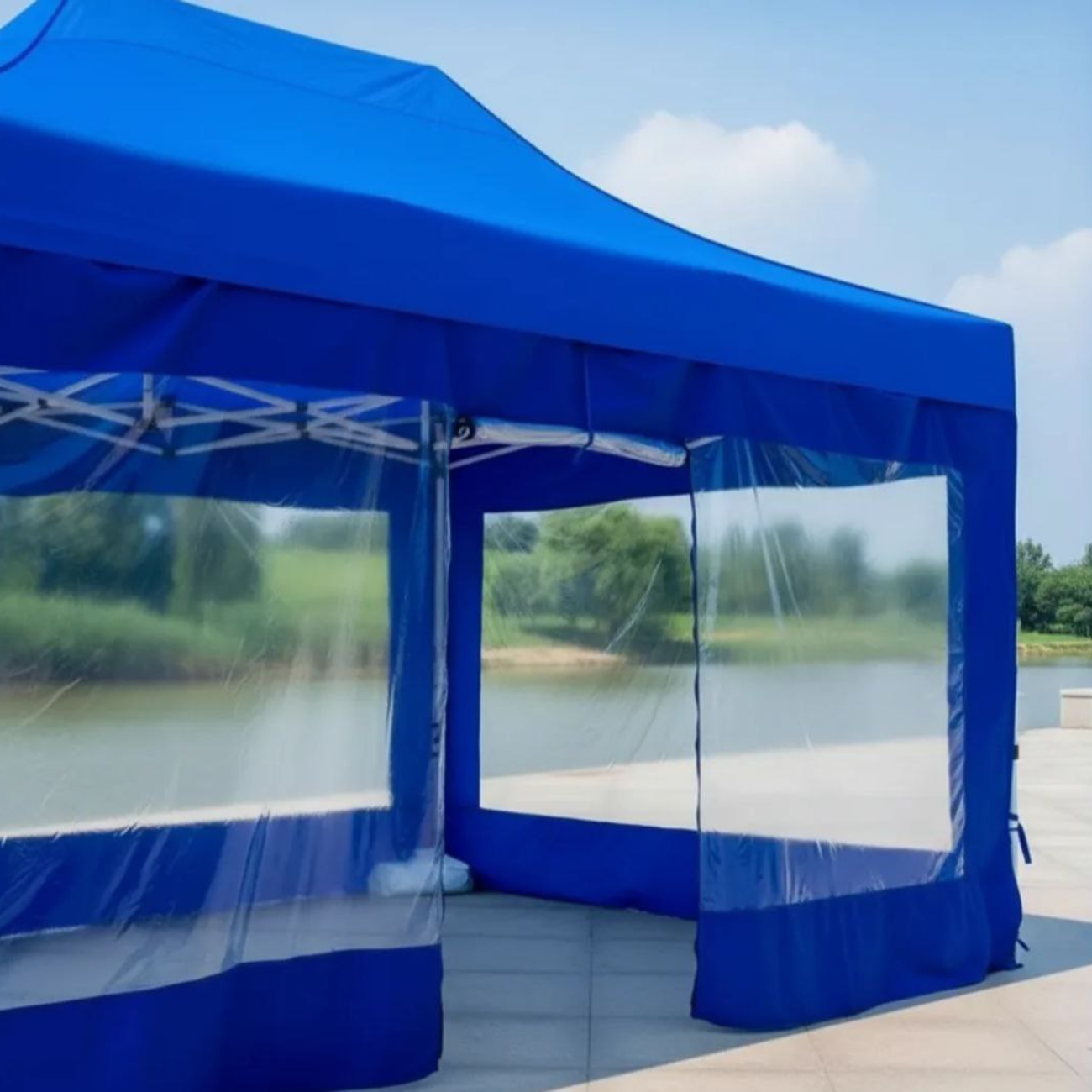 Toldo 3x3 Acero Reforzado Impermeable con Paredes Laterales-5