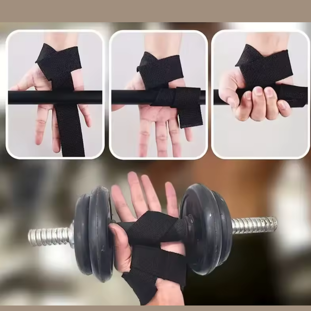 Lifting straps correas de muñeca gimnasio crossfit pesas-1