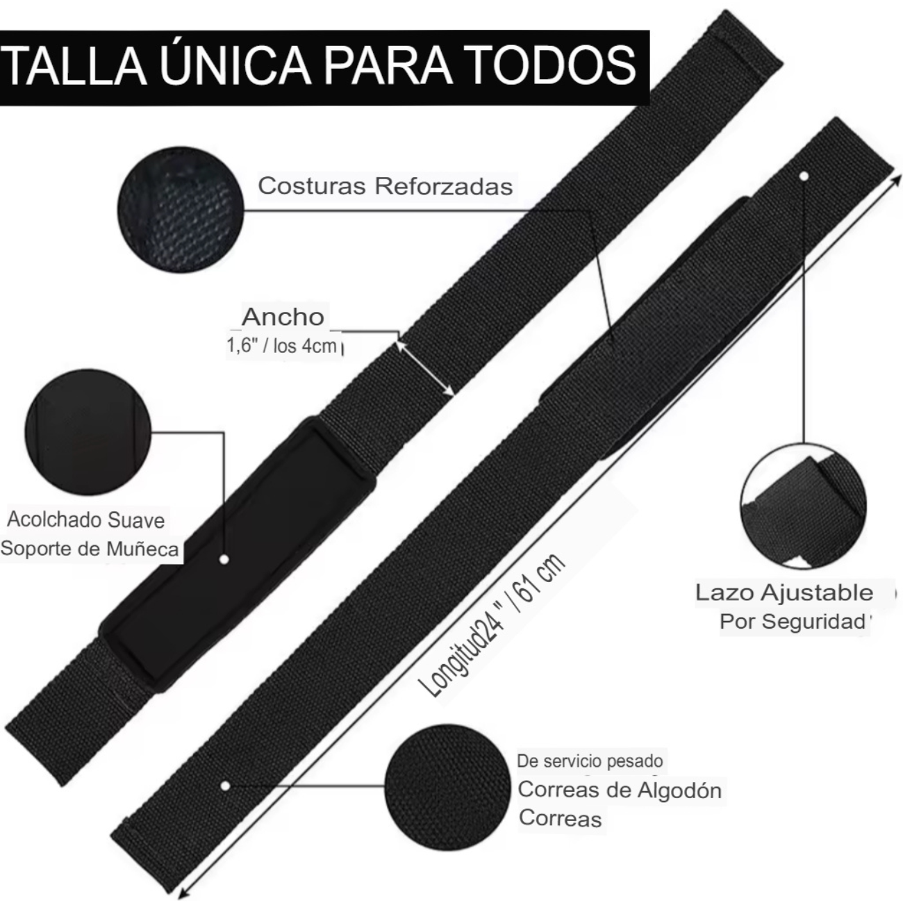 Lifting straps correas de muñeca gimnasio crossfit pesas-2