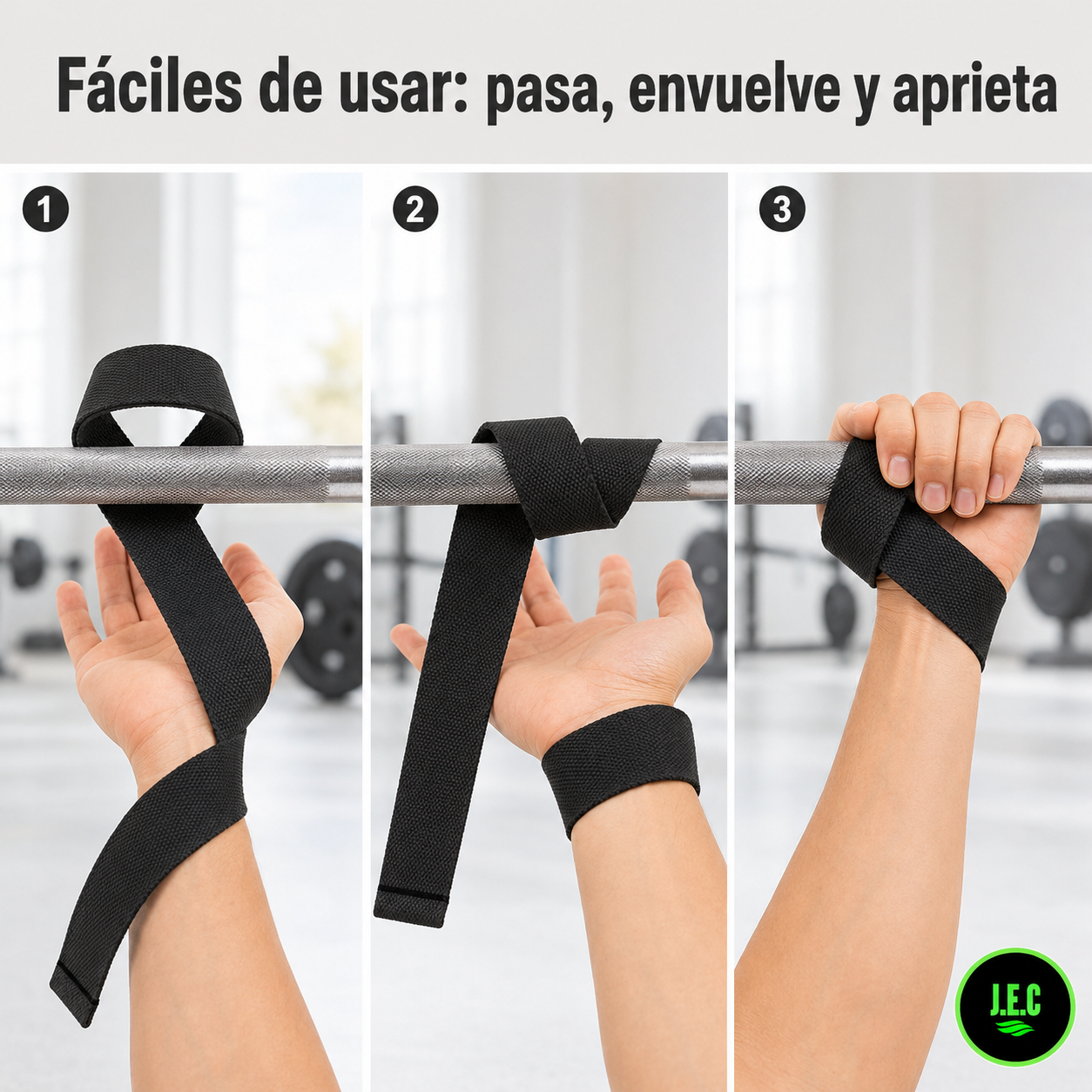 Correas de Muñeca Lifting Straps para Pesas Crossfit Gimnasio -2