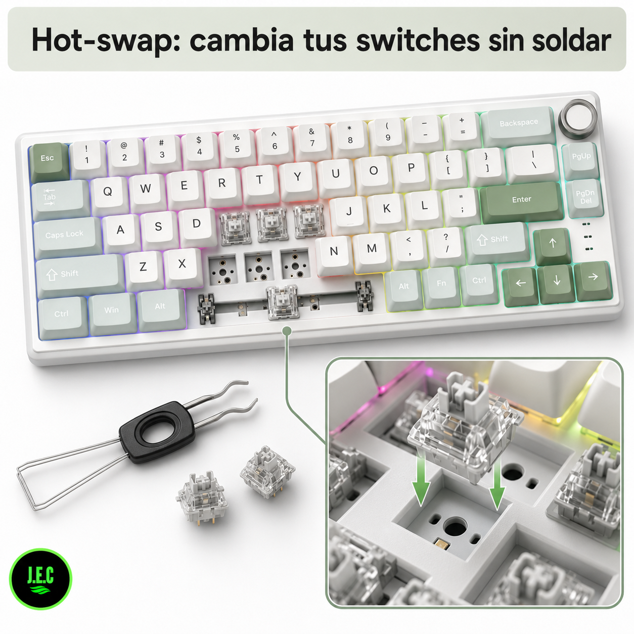 Teclado Mecánico RK Royal Kludge R75 Español RGB Hot Swap profesional-2