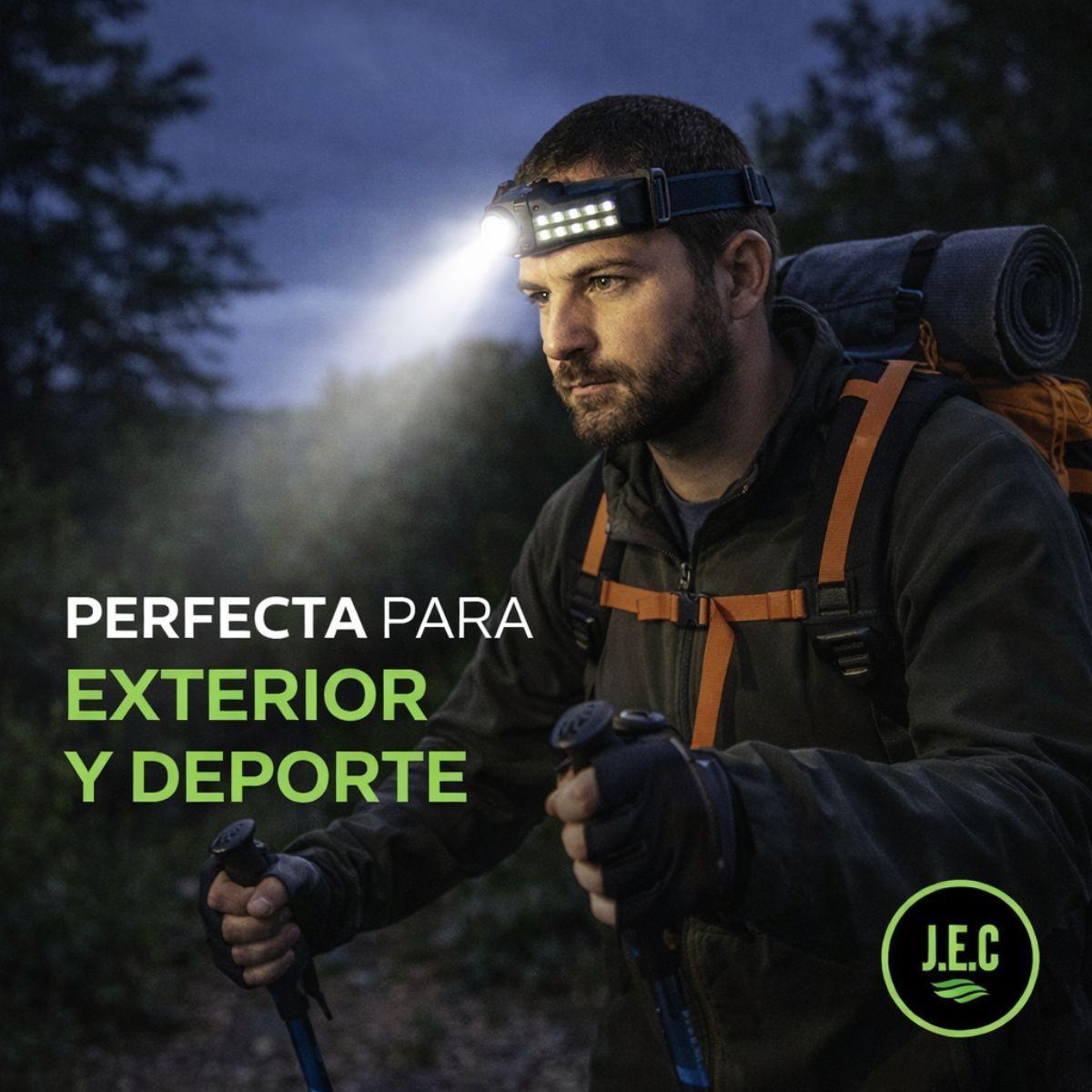 Linterna Frontal LED COB Inducción Batería Integrada Zoom-3