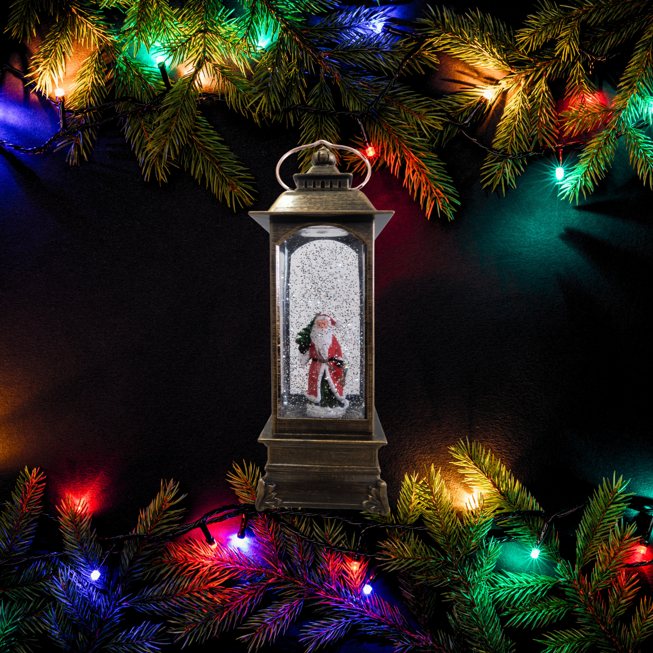 Adorno Navideño Farol Musical 32cm Vintage Decorativo-3