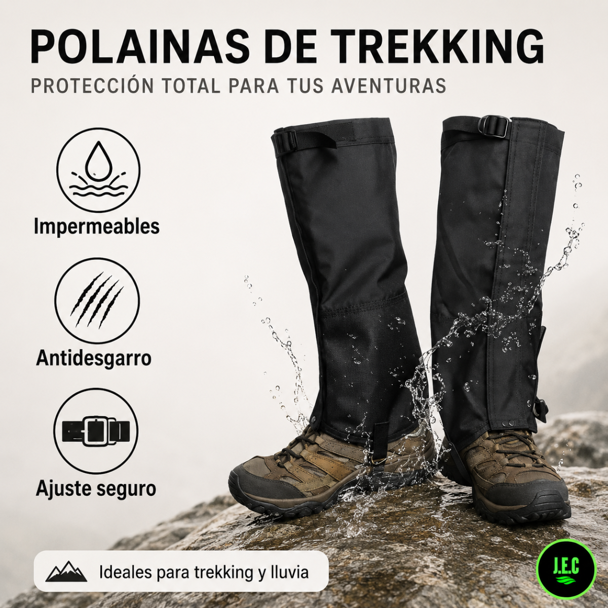 Polainas Trekking Impermeables Antidesgarro Tela Oxford-2
