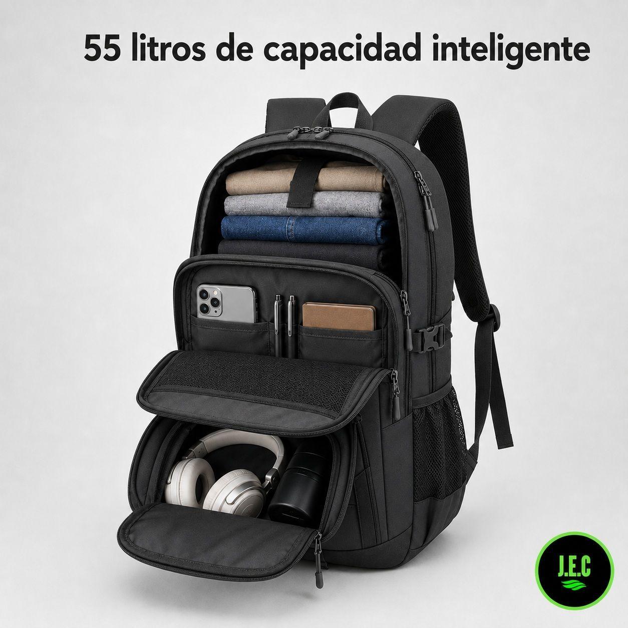 Mochila de Trekking 55 Litros, Resistente y Ergonómica-1