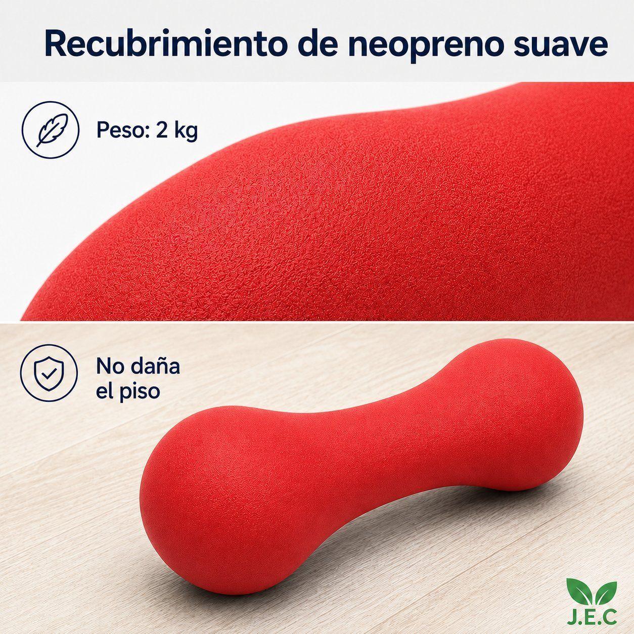 Mancuerna de Neopreno 2 Kg Forma de Hueso Ergonómica por Unidad-3