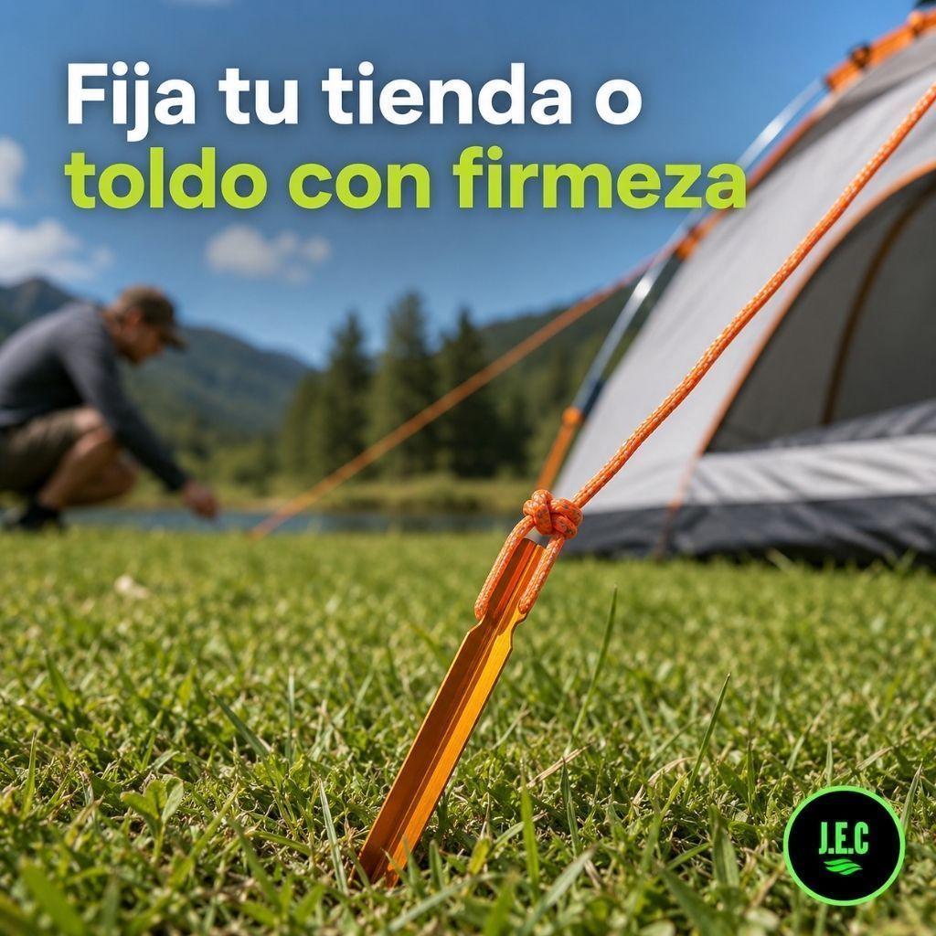 Estacas de Aluminio y Acero para Camping Resistentes y Duraderas-4