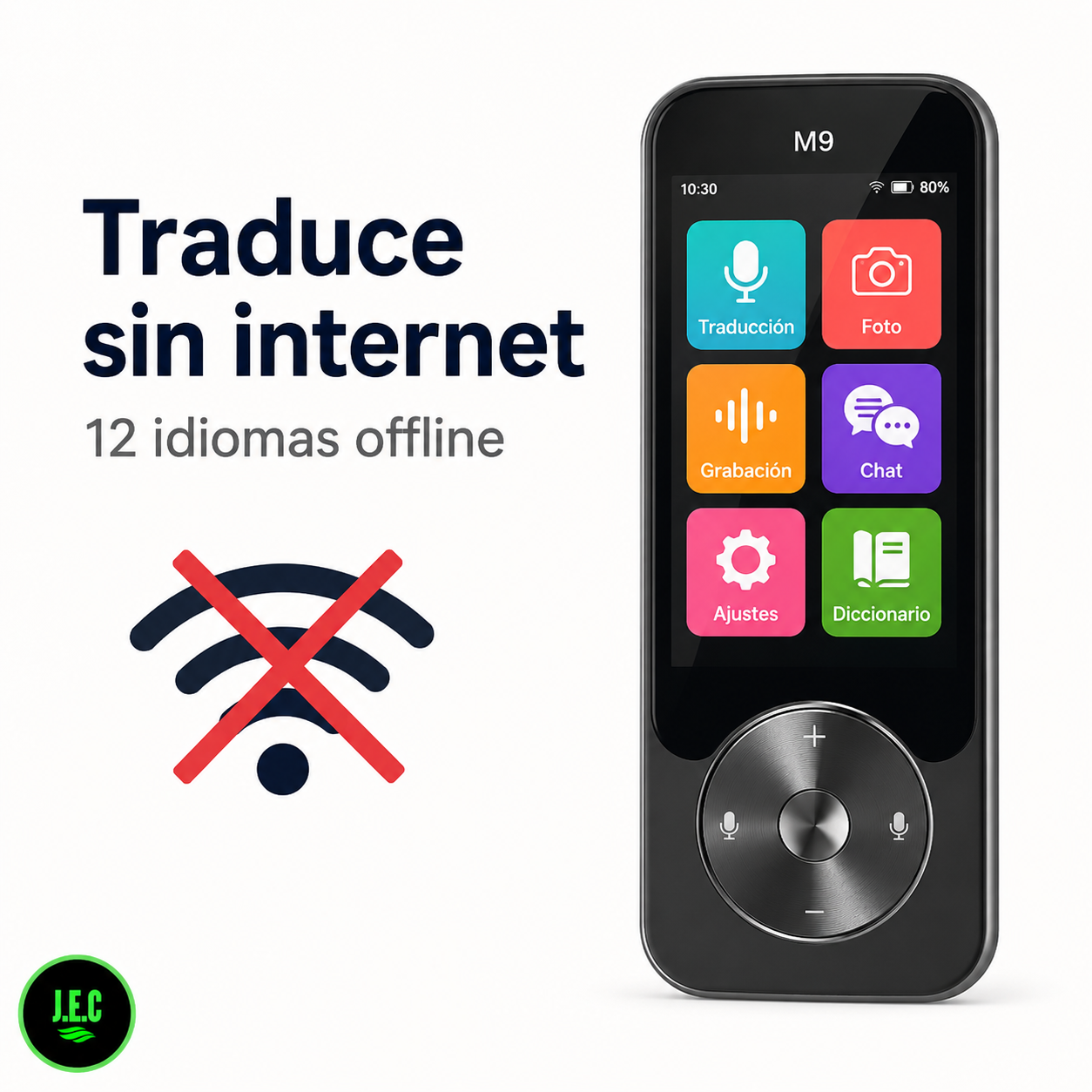 Traductor Inteligente M9 con IA — 107 Idiomas en Tiempo Real-4