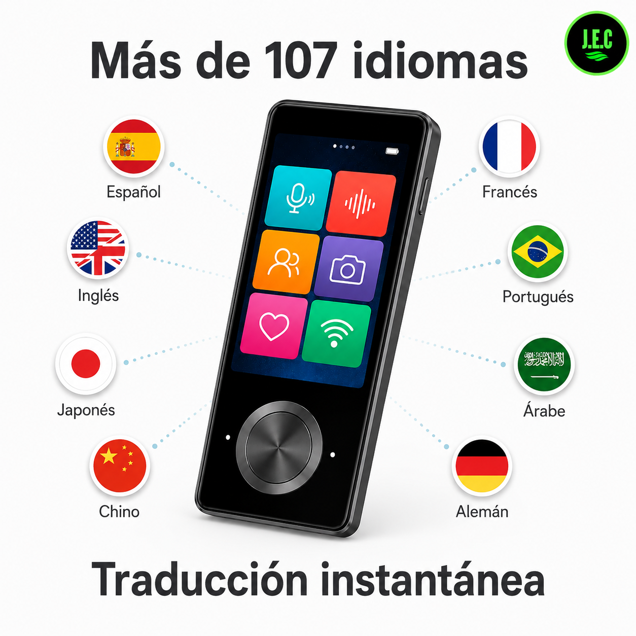 Traductor Inteligente M9 con IA — 107 Idiomas en Tiempo Real-5