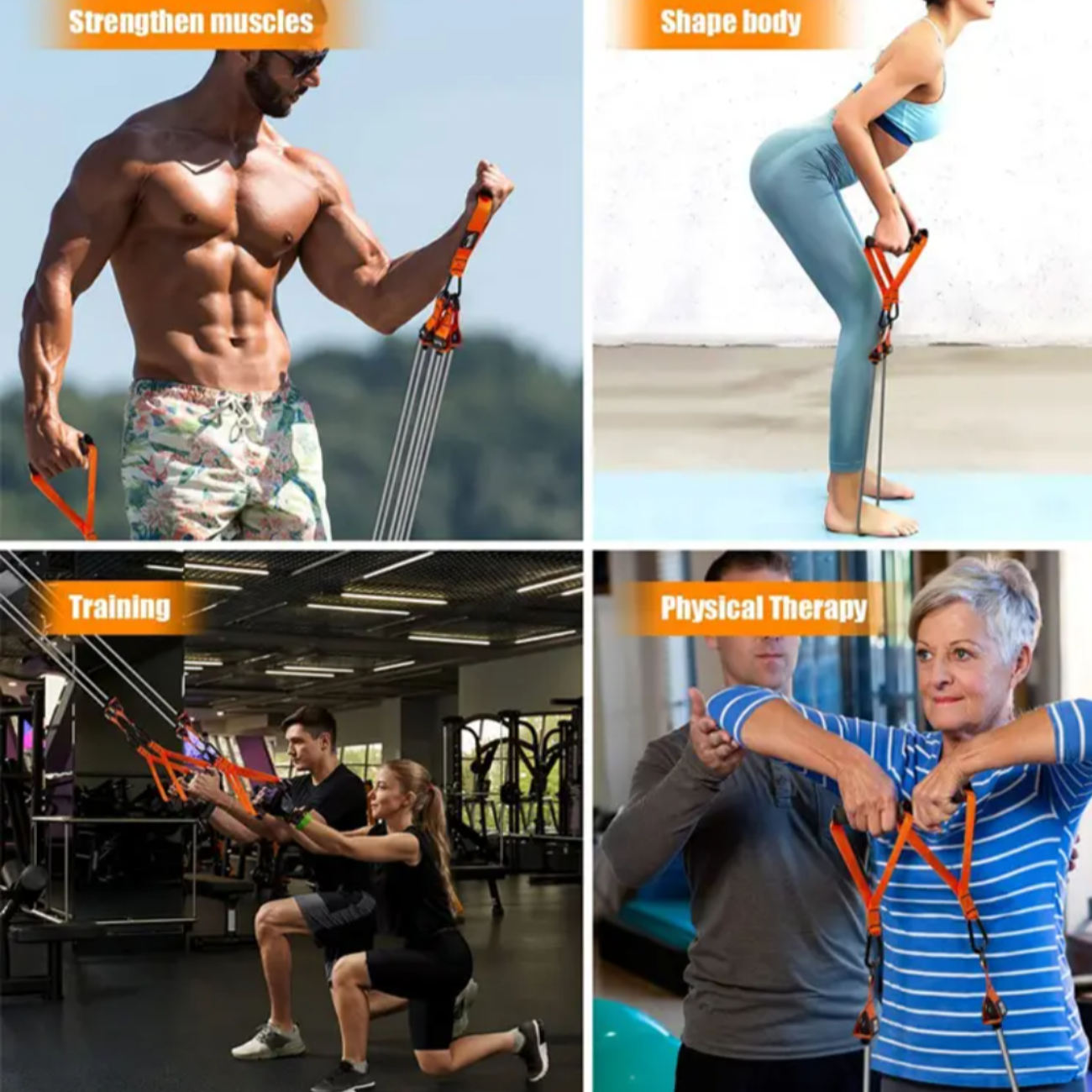 Set Bandas De Resistencia Con Accesorios Fitness En Casa-6