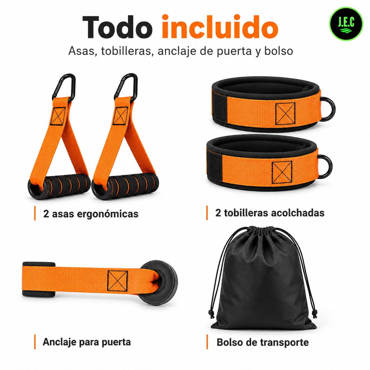 Kit Bandas Resistencia 6 Niveles hasta 300 lbs con Accesorios-3