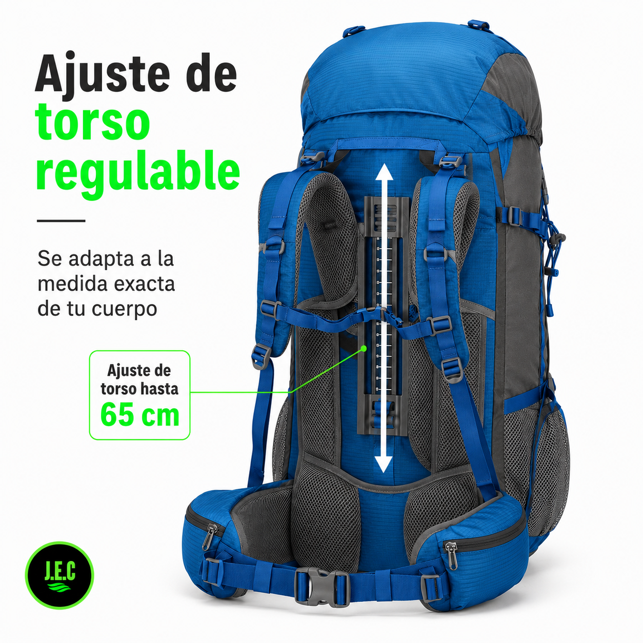 Mochila Tecnica 60L Trekking Ajuste Torso Regulable 1,3kg-1