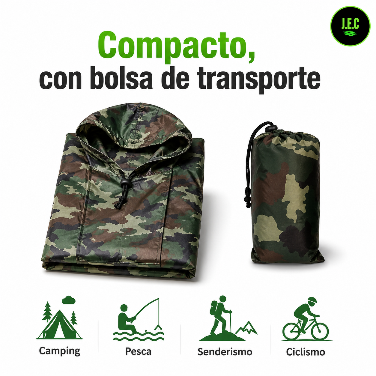 Poncho Impermeable Premium, Con Gorro 3 En 1 Capa De Lluvia -5