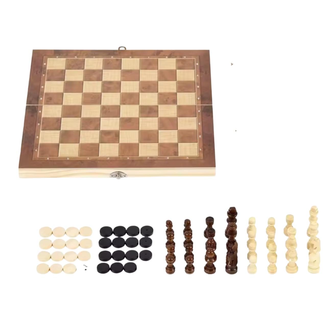 Ajedrez 3 En 1 Madera 39x39 Cm Con Damas Y Backgammon-2