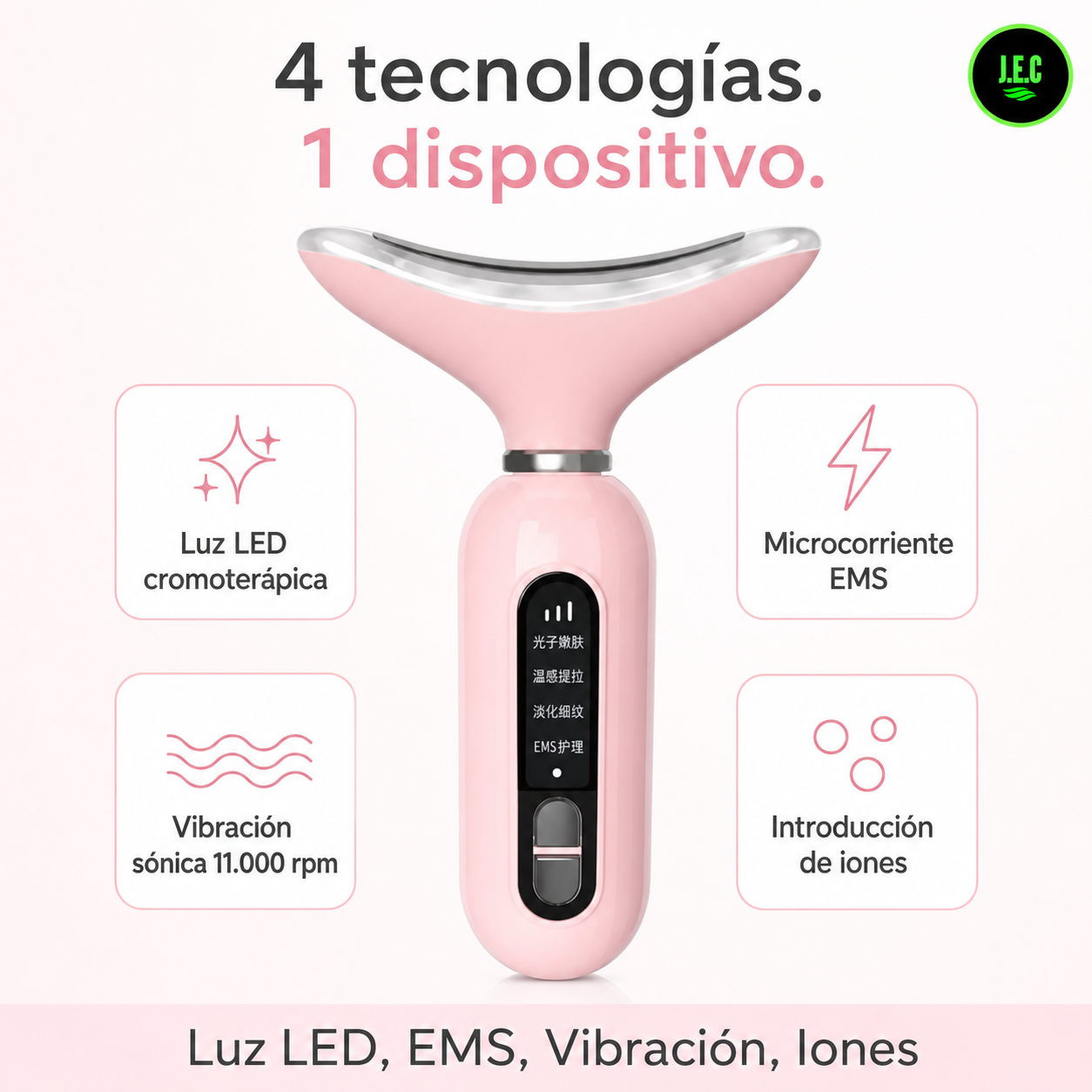 Dispositivo Facial EMS y Luz LED para Cuello y Rostro J.E.C.-1