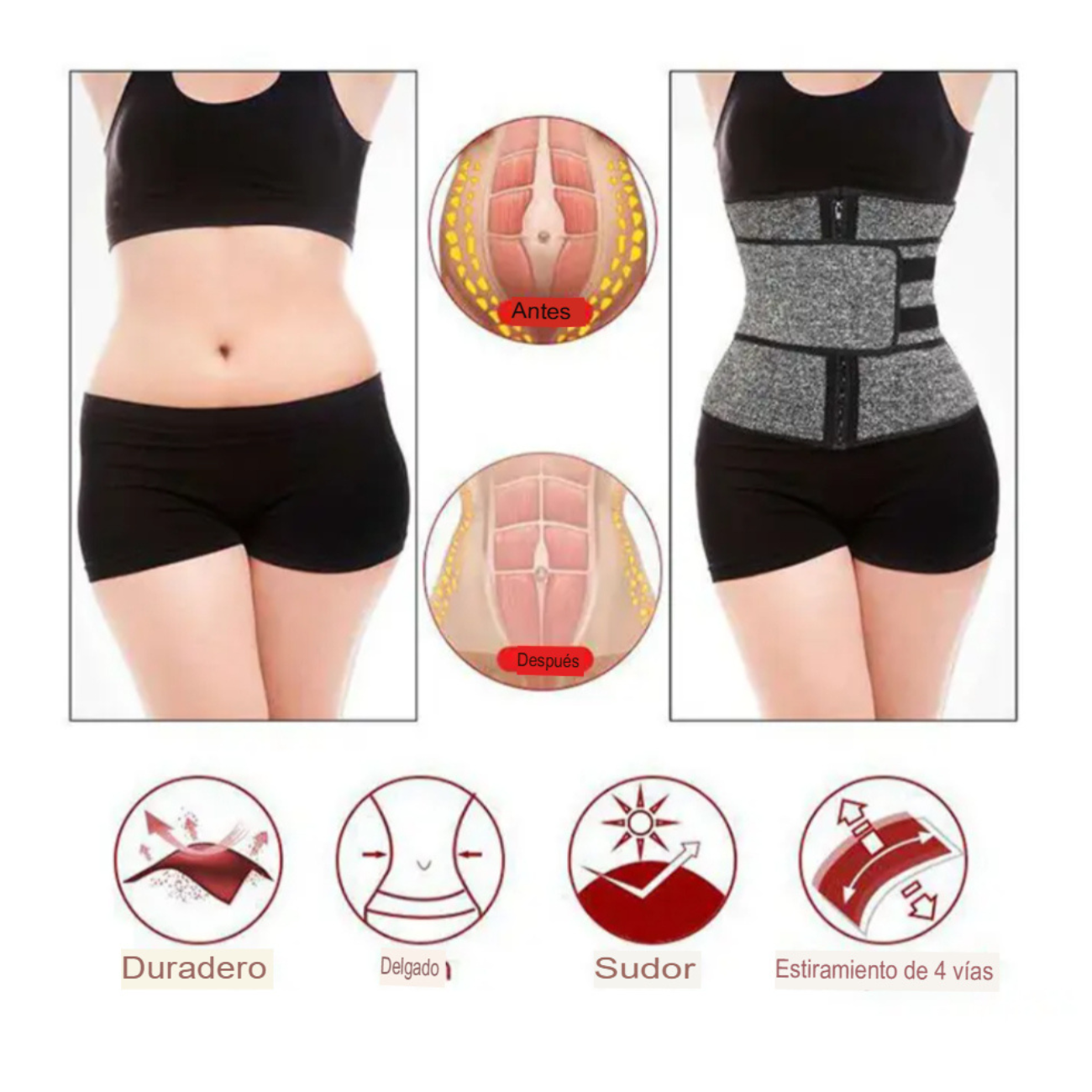 Faja Modeladora, Reductora de cintura y abdomen Premium -6