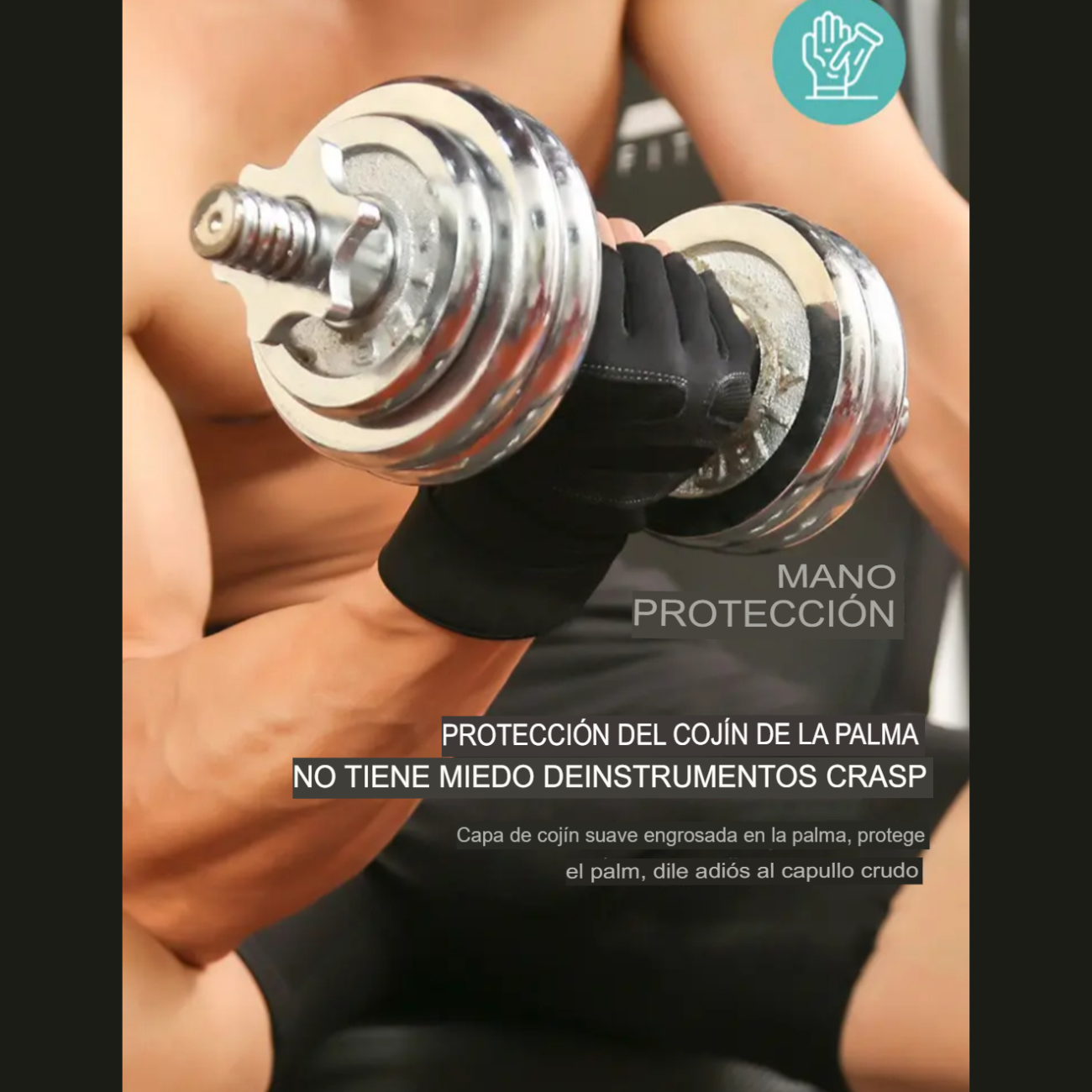 Guantes De Fitness Para Hombre Con Soporte De Muñeca -5