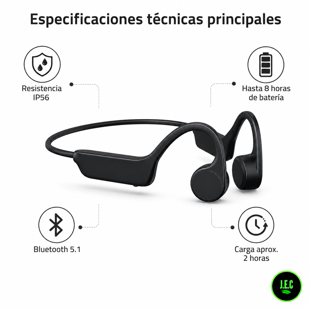 Audífonos de Conducción ósea Deportivos X4 Resistentes y Duraderos-5