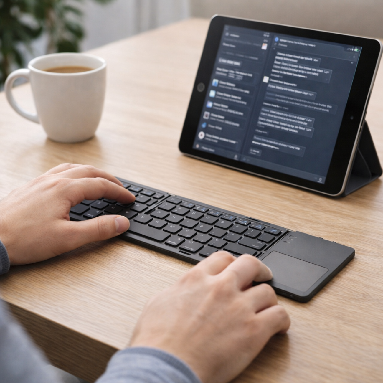 Teclado Plegable Bluetooth Mini con Panel Táctil-3