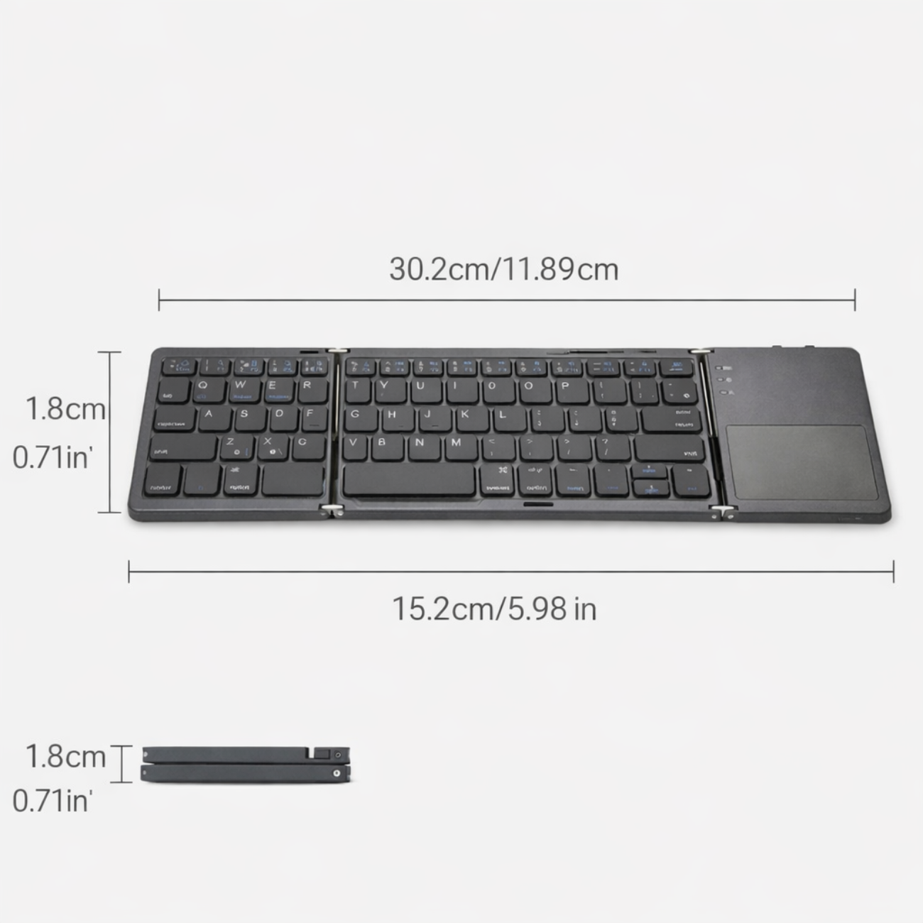 Teclado Plegable Bluetooth Mini con Panel Táctil-5