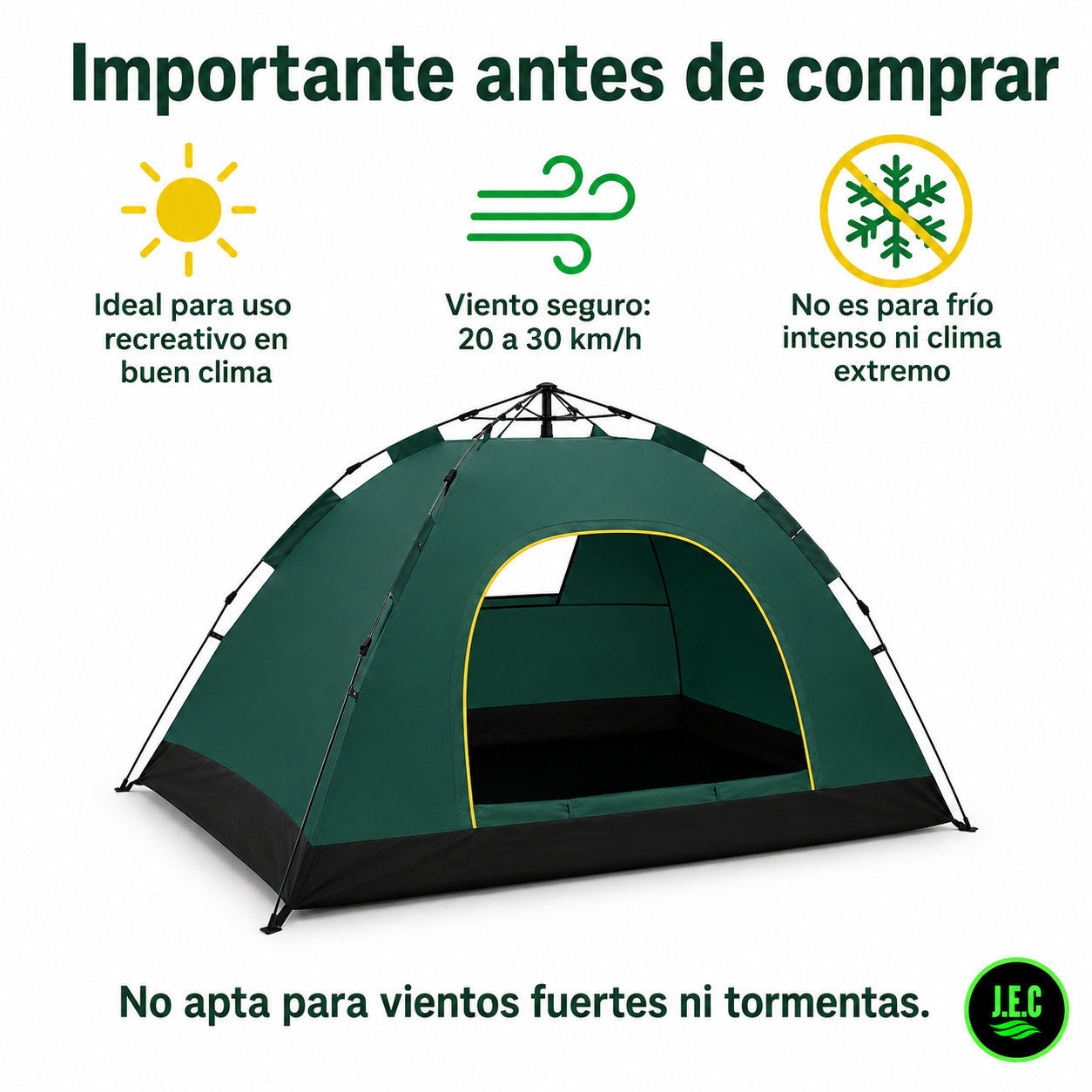 Carpa Automática Pop Up para 3 a 4 Personas Ultraliviana -5