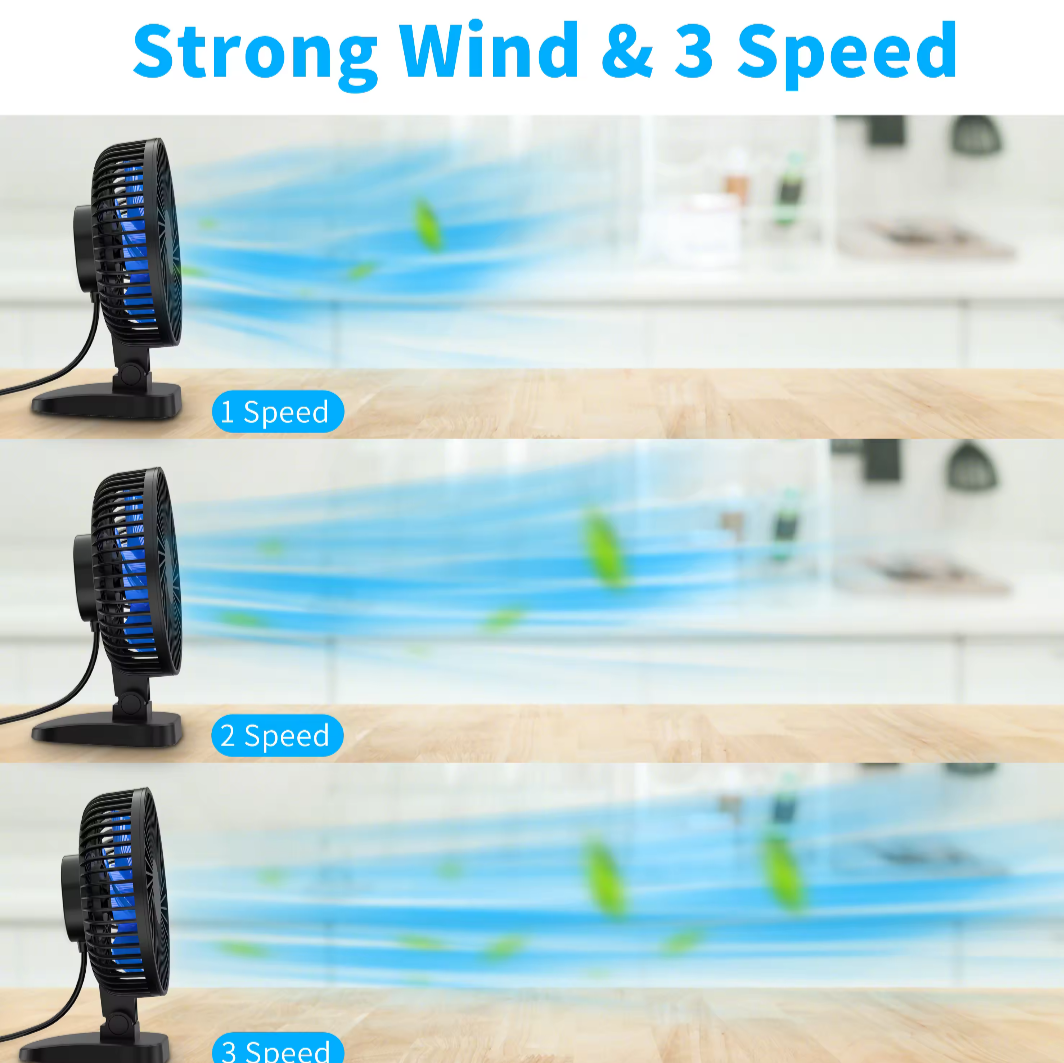 Mini Ventilador USB para mesa de oficina, escritorio,  silencioso-2