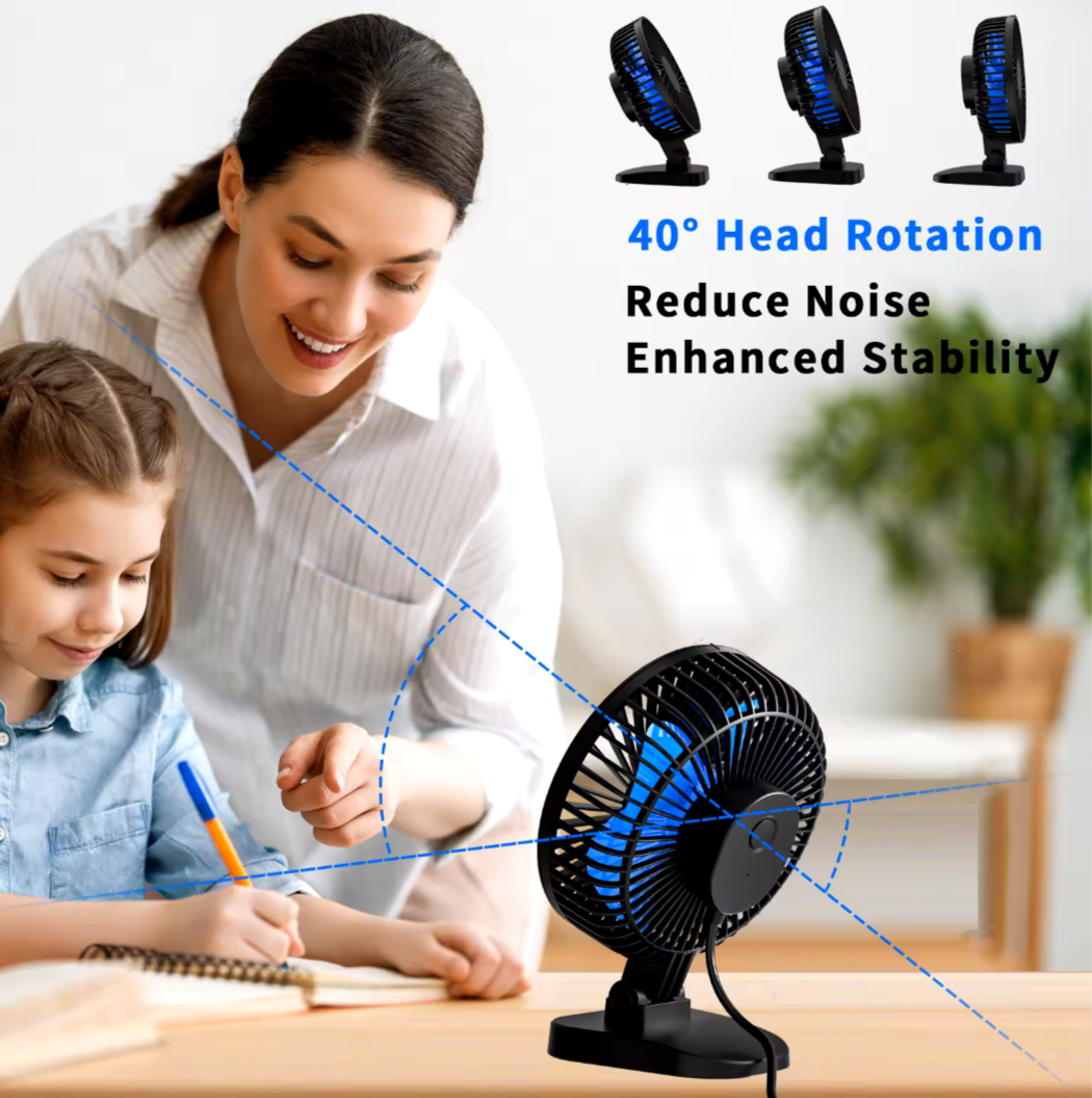 Mini Ventilador USB para mesa de oficina, escritorio,  silencioso-3