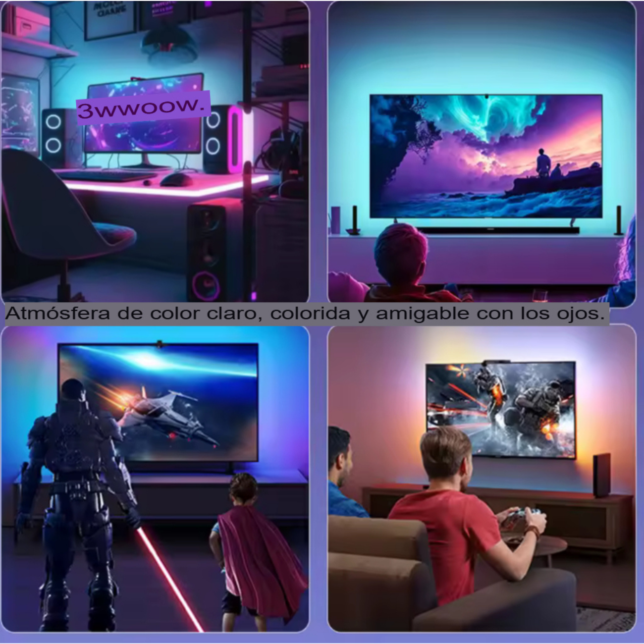 Tira Led Rgb Para Tv Sincroniza Colores Con Pantalla 65-85p-6