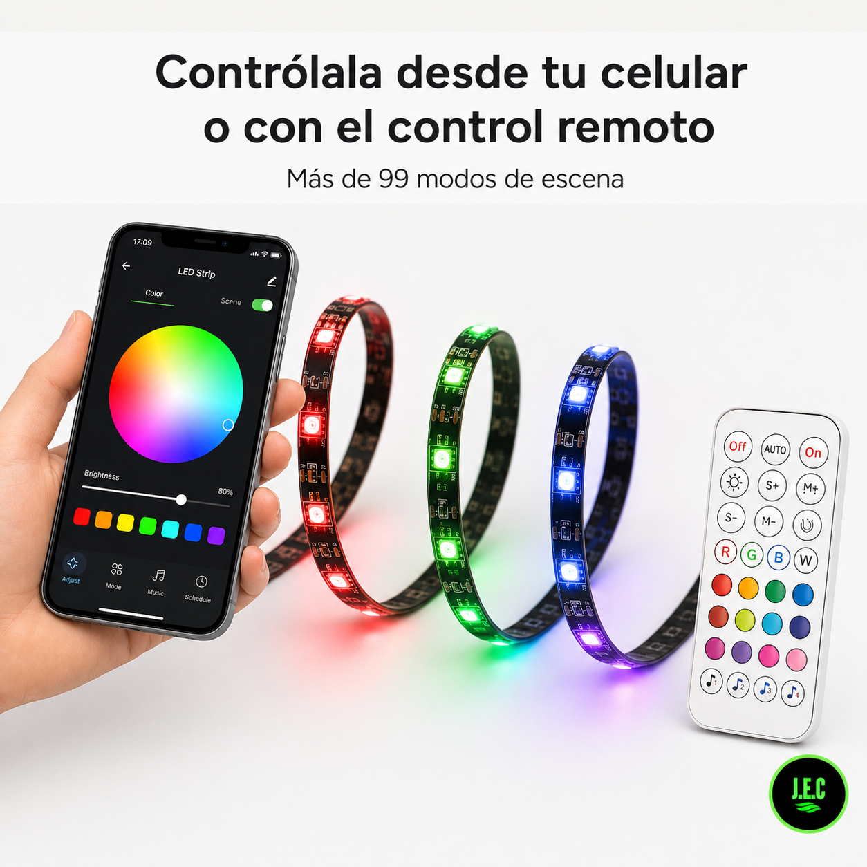 Tira Led Inteligente de 5 Metros para TV con Cámara de Sincronización-2