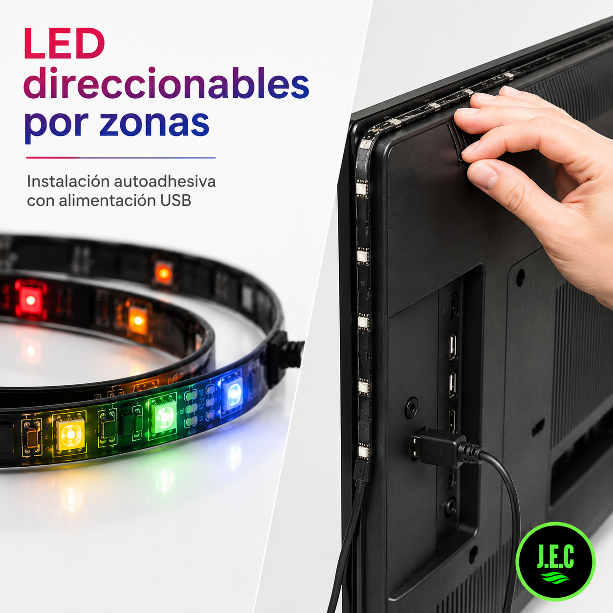 Tira Led Inteligente de 5 Metros para TV con Cámara de Sincronización-3
