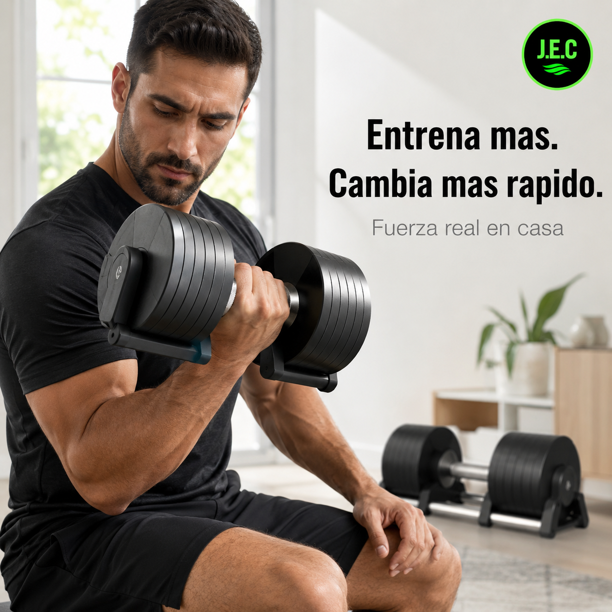 Mancuerna Ajustable Hierro 2 a 20kg Engranaje 6 Posiciones-4