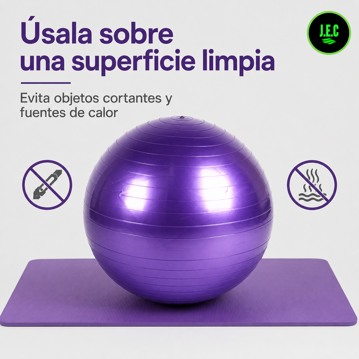 Pelota De Yoga - Pilates Reforzada Para Entrenamiento + Inflador -5