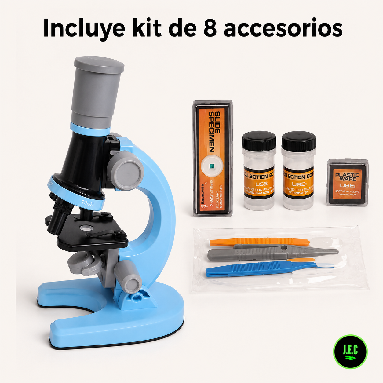 Microscopio Educativo 1200x LED con Kit de Ciencia-3