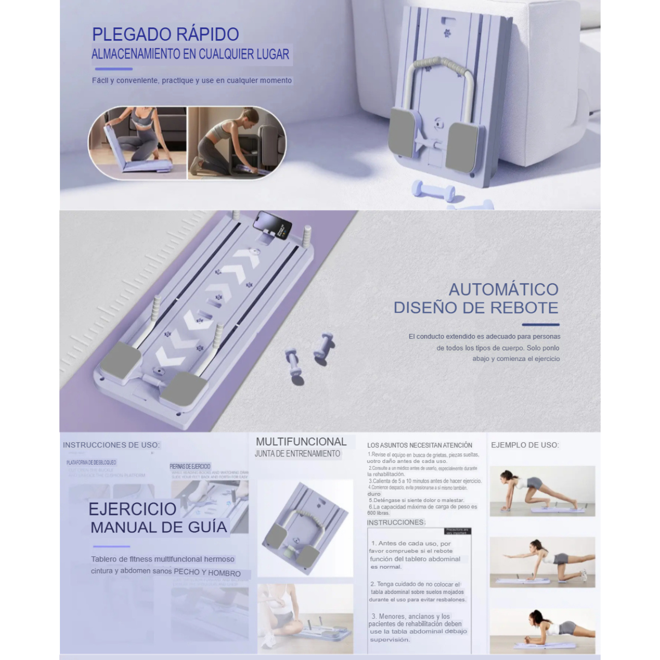 Tabla De Ejercicios de Pilates Multifuncional  Plegable -5