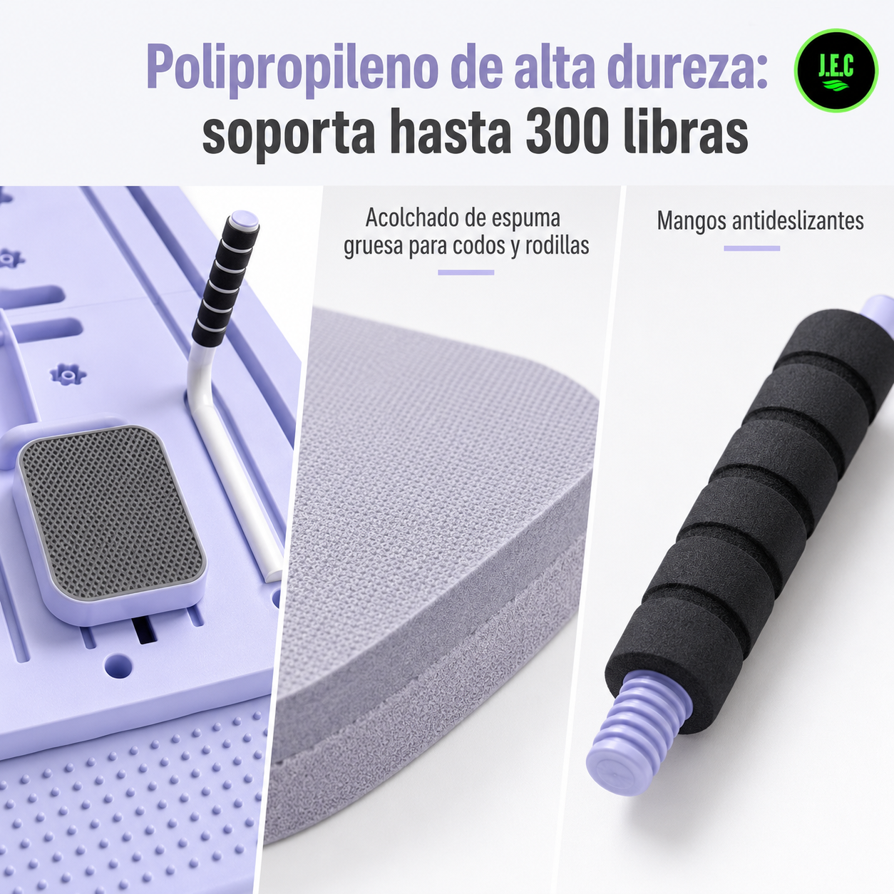Tabla de Pilates Multifuncional Plegable de Polipropileno 300 Lb-3