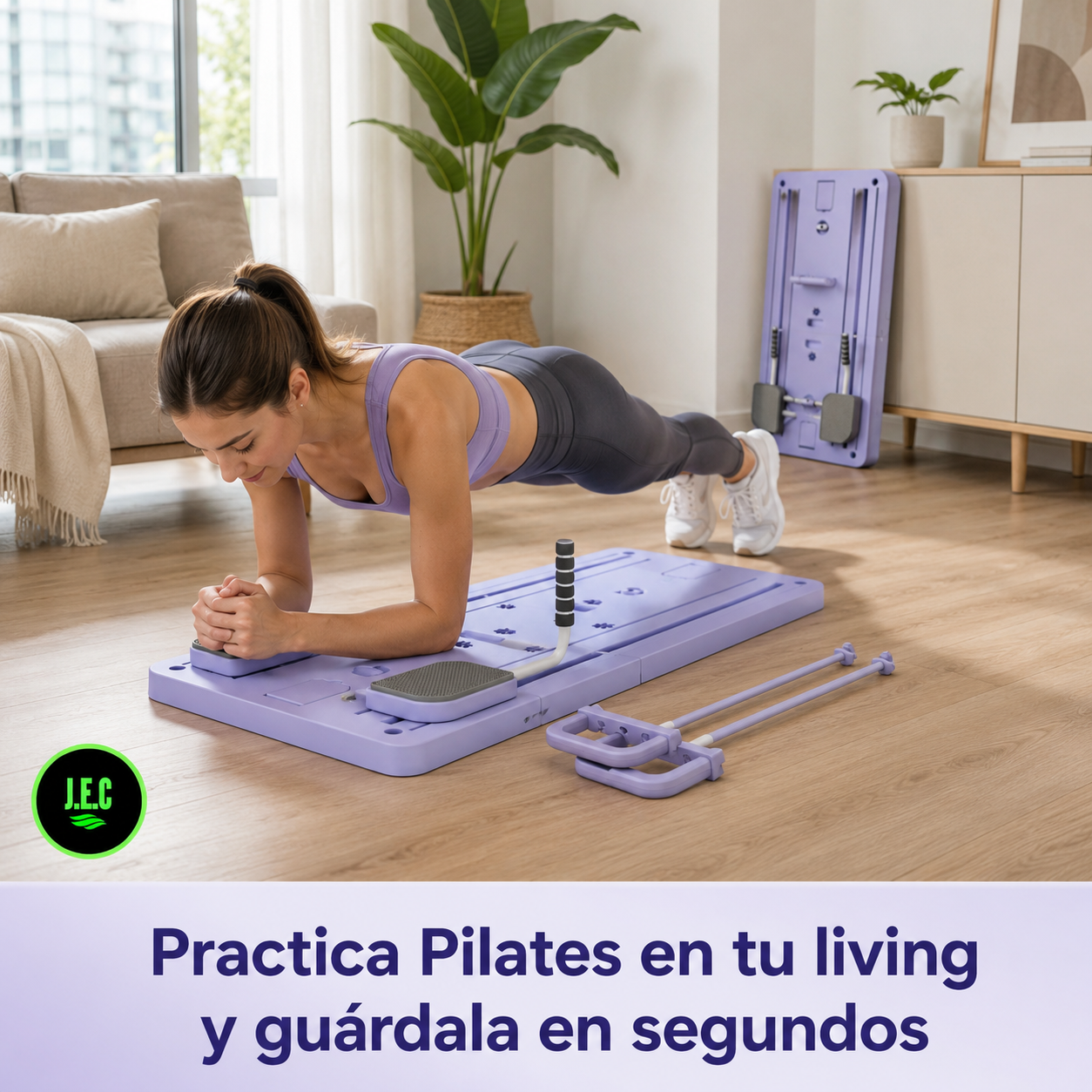 Tabla de Pilates Multifuncional Plegable de Polipropileno 300 Lb-4