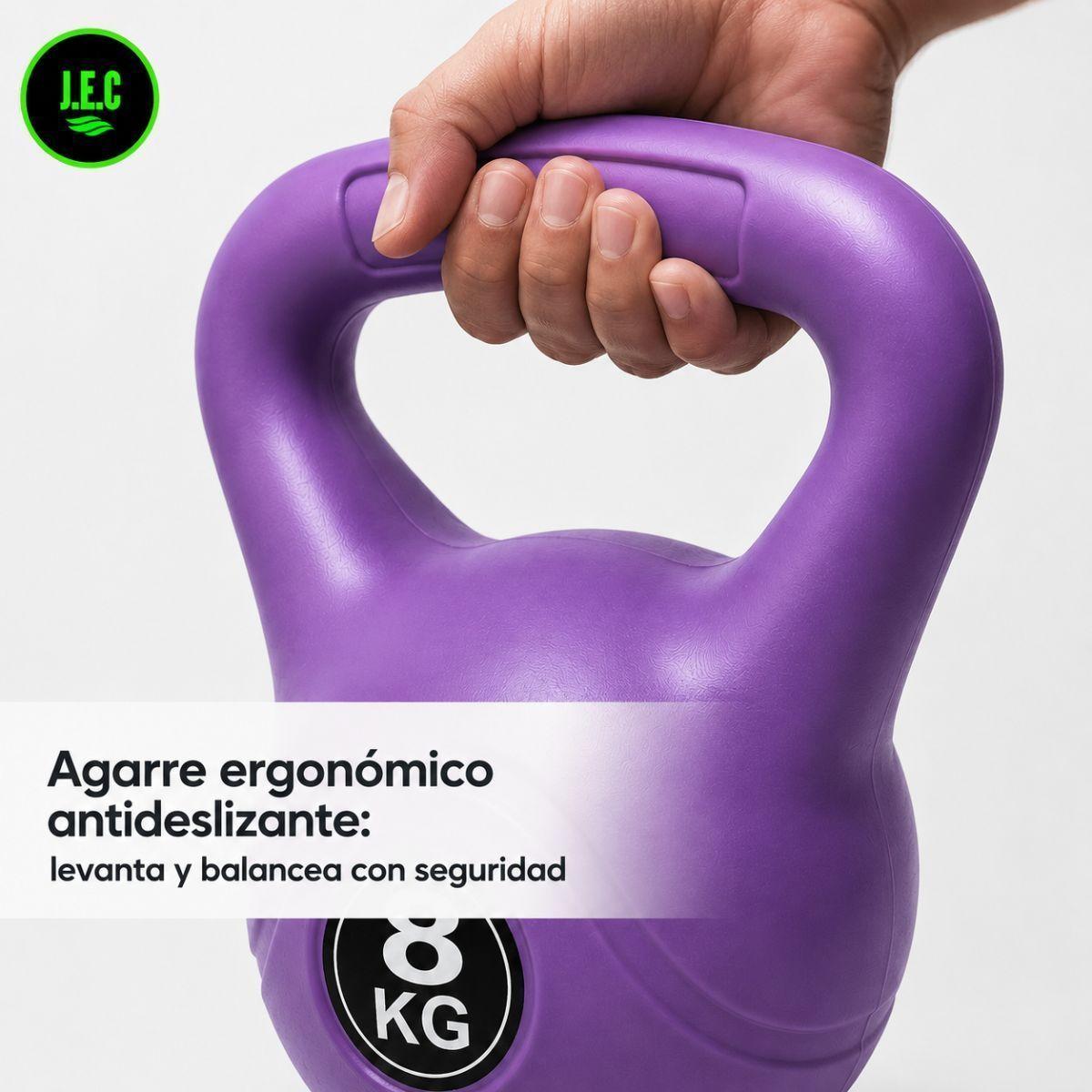 Pesa Rusa Kettlebell 8 Kg de Cemento con Recubrimiento en PE-3