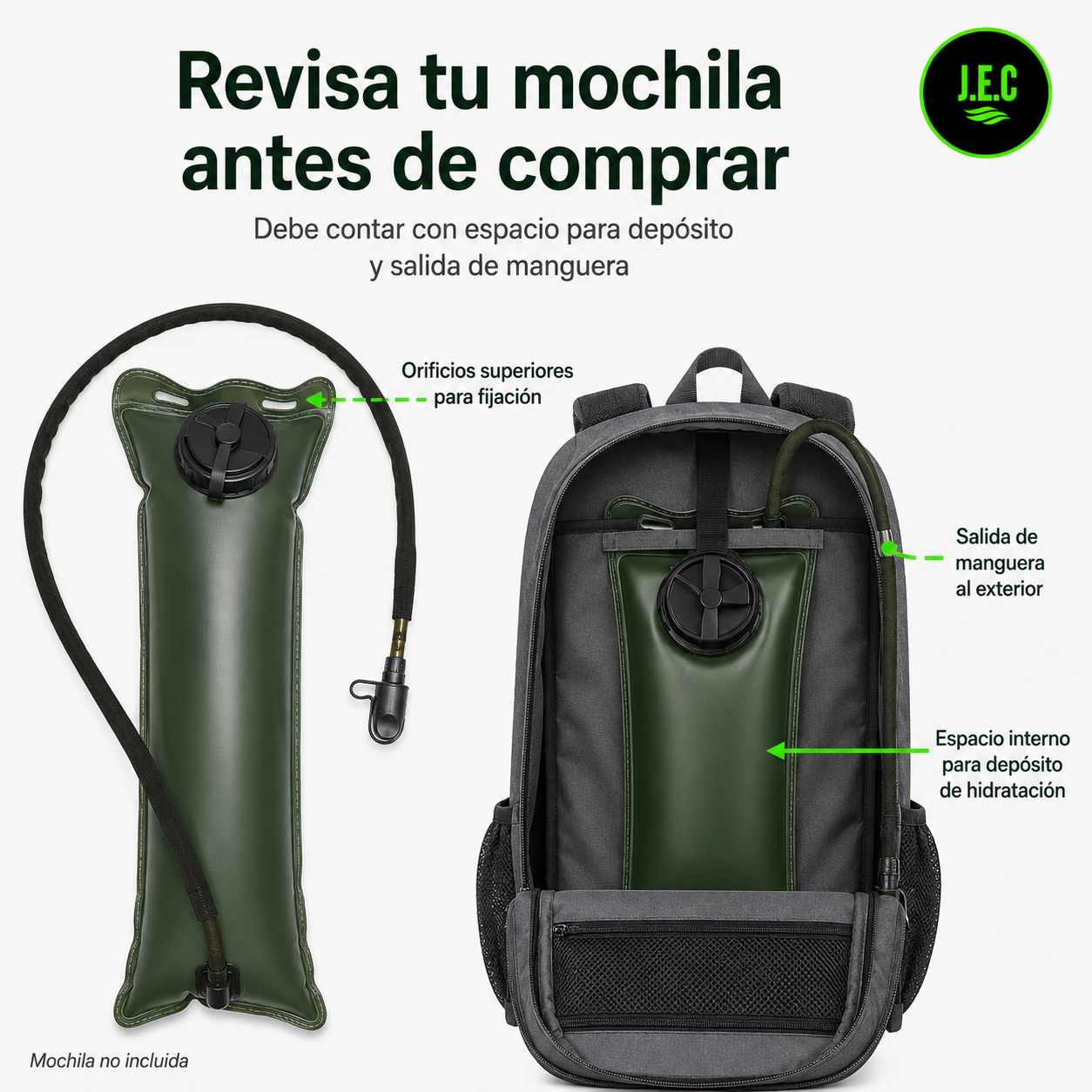 Bolsa de Hidratacion 3L con Manguera-5